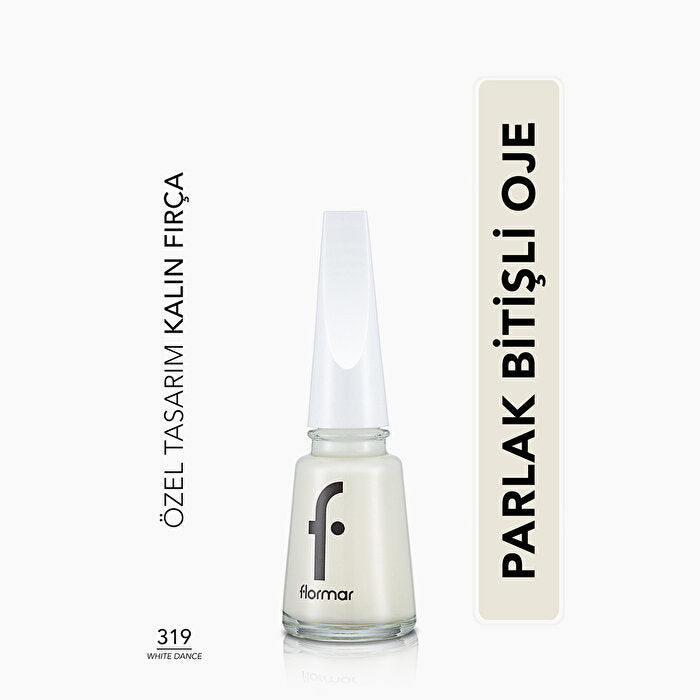 Flormar Nail Enamel Intensive Pigmented Polish 319 White Dance | Premium Quality