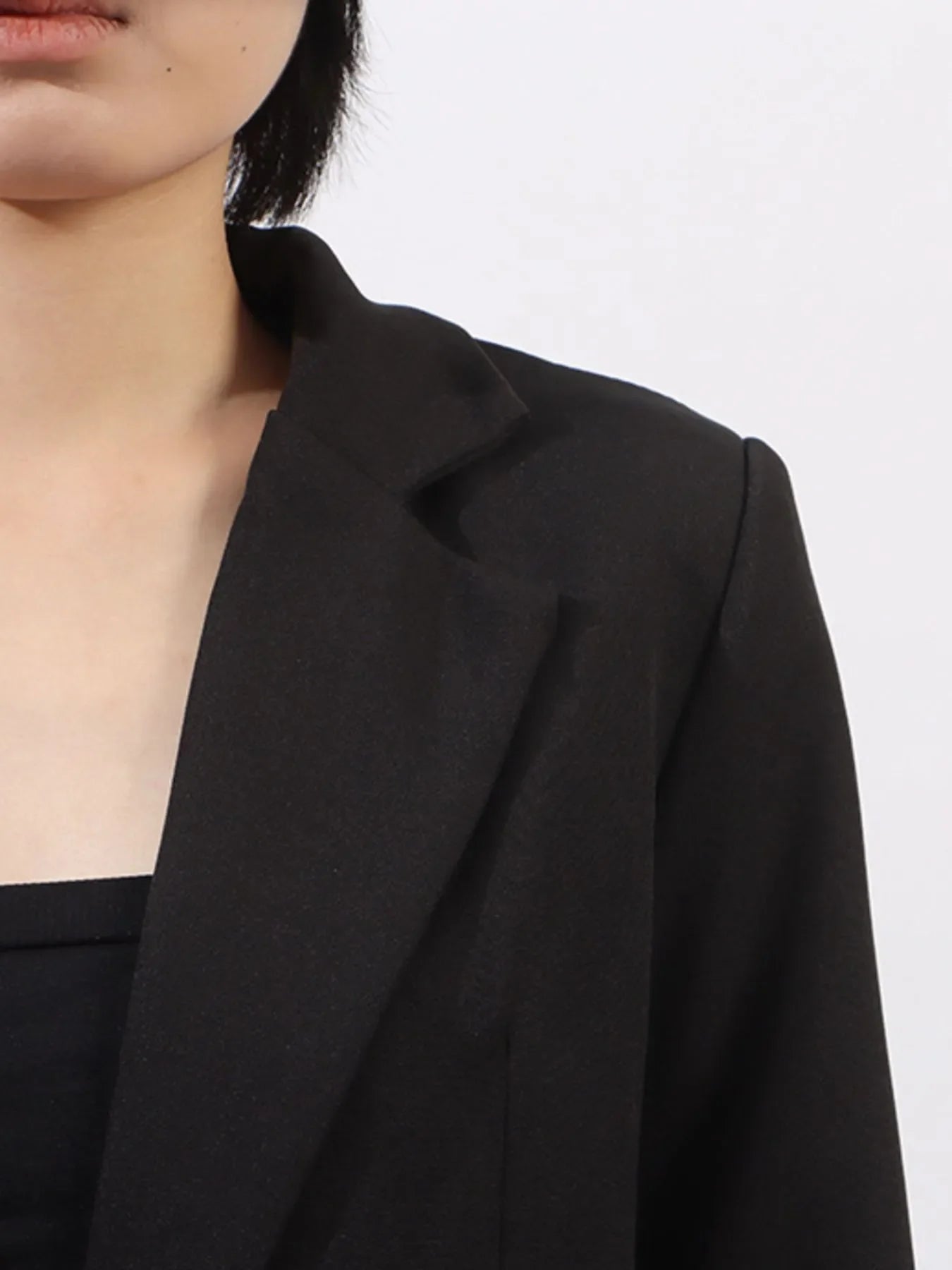 Pearl Detail Flower Lapel Collar Blazer