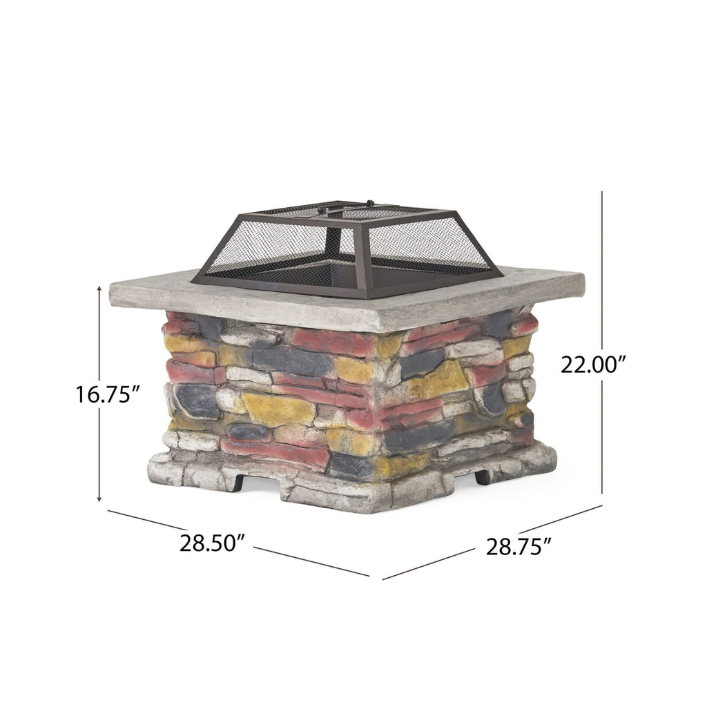 Alora 28-Inch Premium Outdoor Wood Burning Magnesium Oxide Fire Pit With Lid (SAK75214) – SAKSBY WHOLESALE, view 13