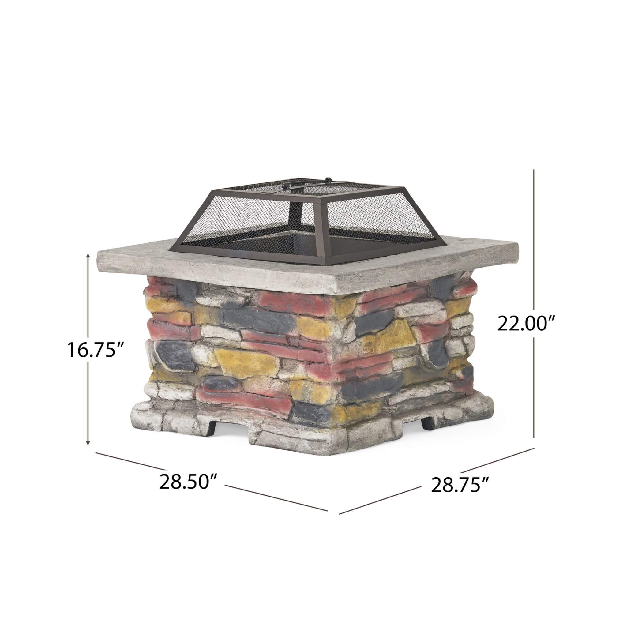 Alora 28-Inch Premium Outdoor Wood Burning Magnesium Oxide Fire Pit With Lid (SAK75214) – SAKSBY WHOLESALE, view 13