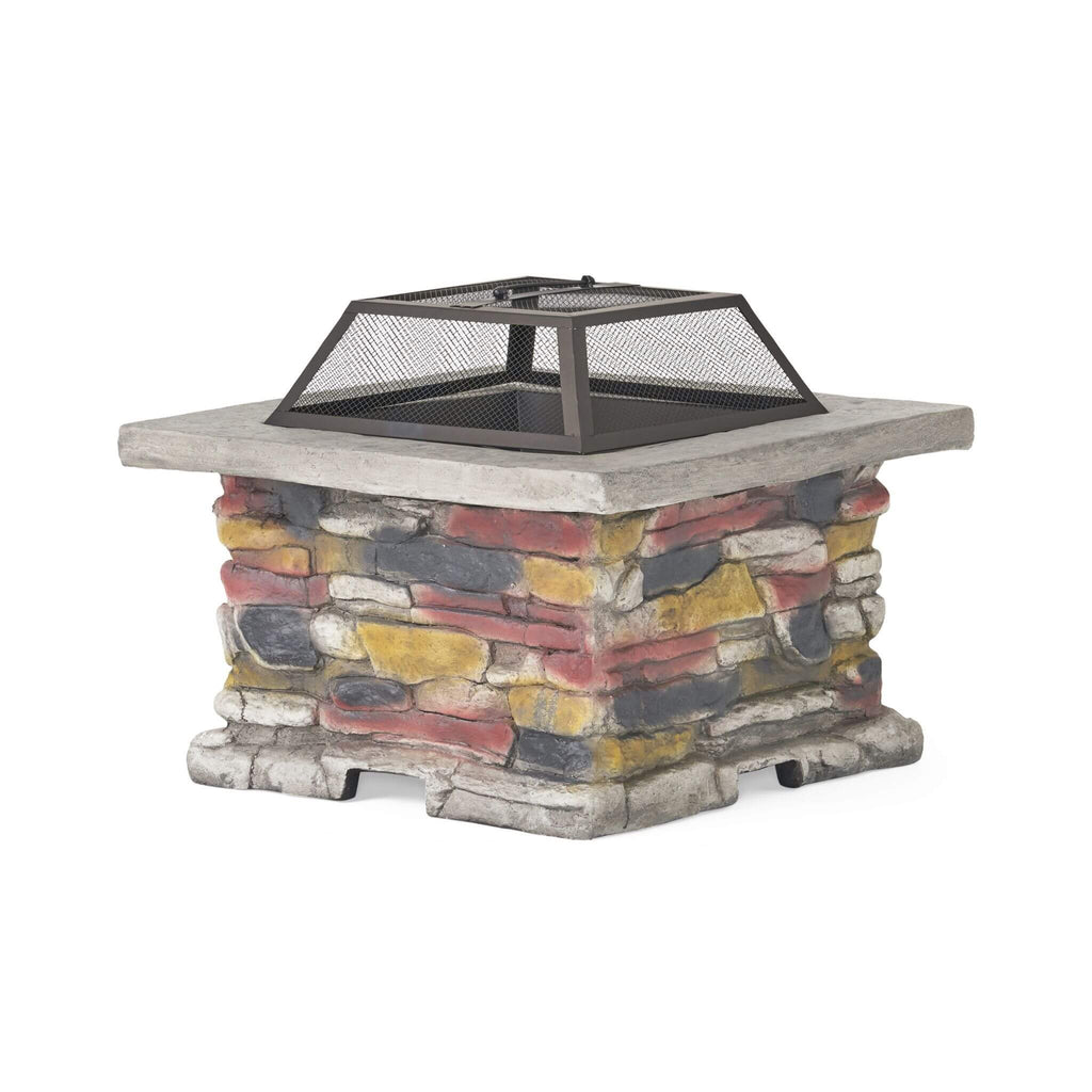 Alora 28-Inch Premium Outdoor Wood Burning Magnesium Oxide Fire Pit With Lid (SAK75214) – SAKSBY WHOLESALE, view 4