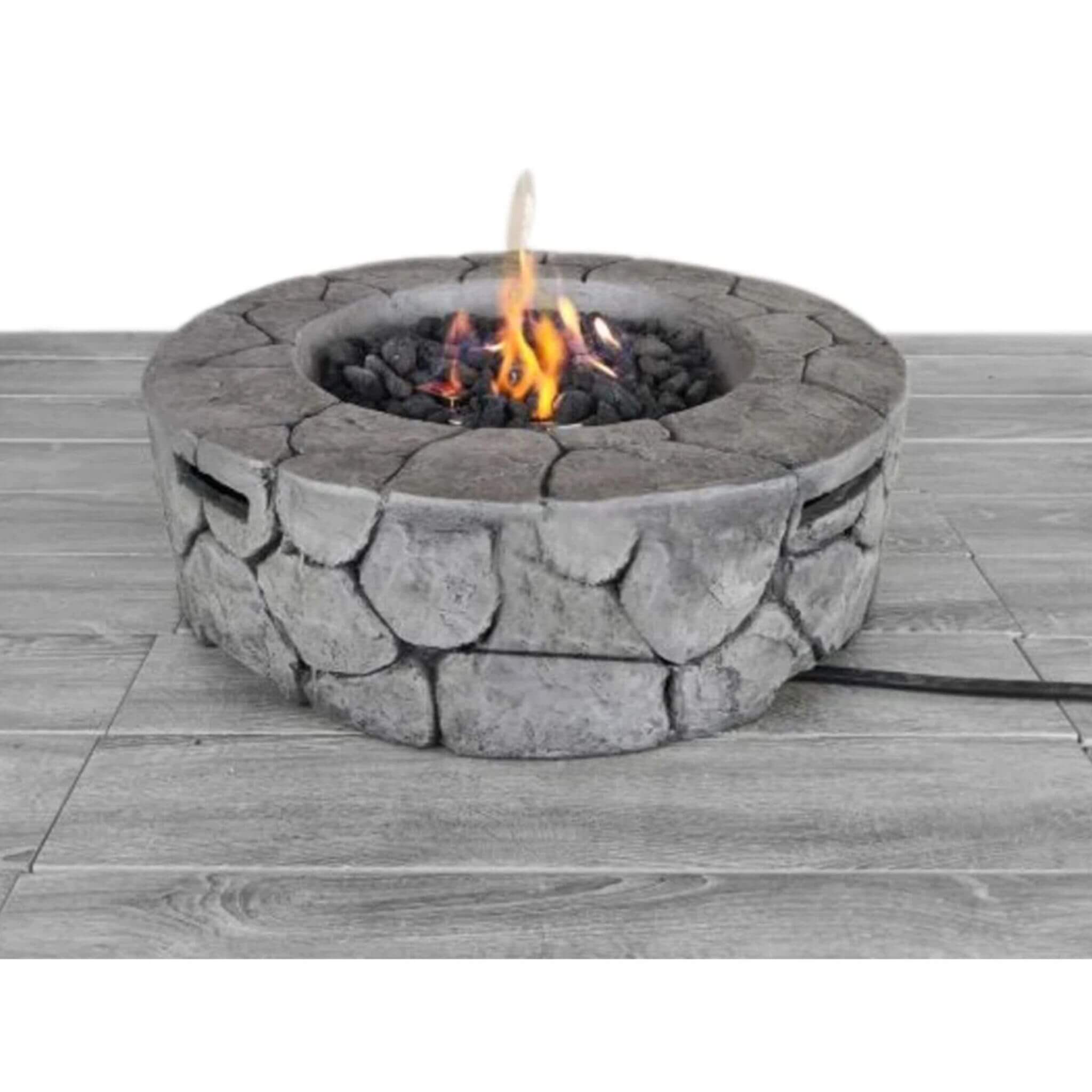 Alora 28-Inch Stone Gray Outdoor Fiber Reinforced Concrete Propane Fire Pit (SAK16725) – SAKSBY WHOLESALE, view 5