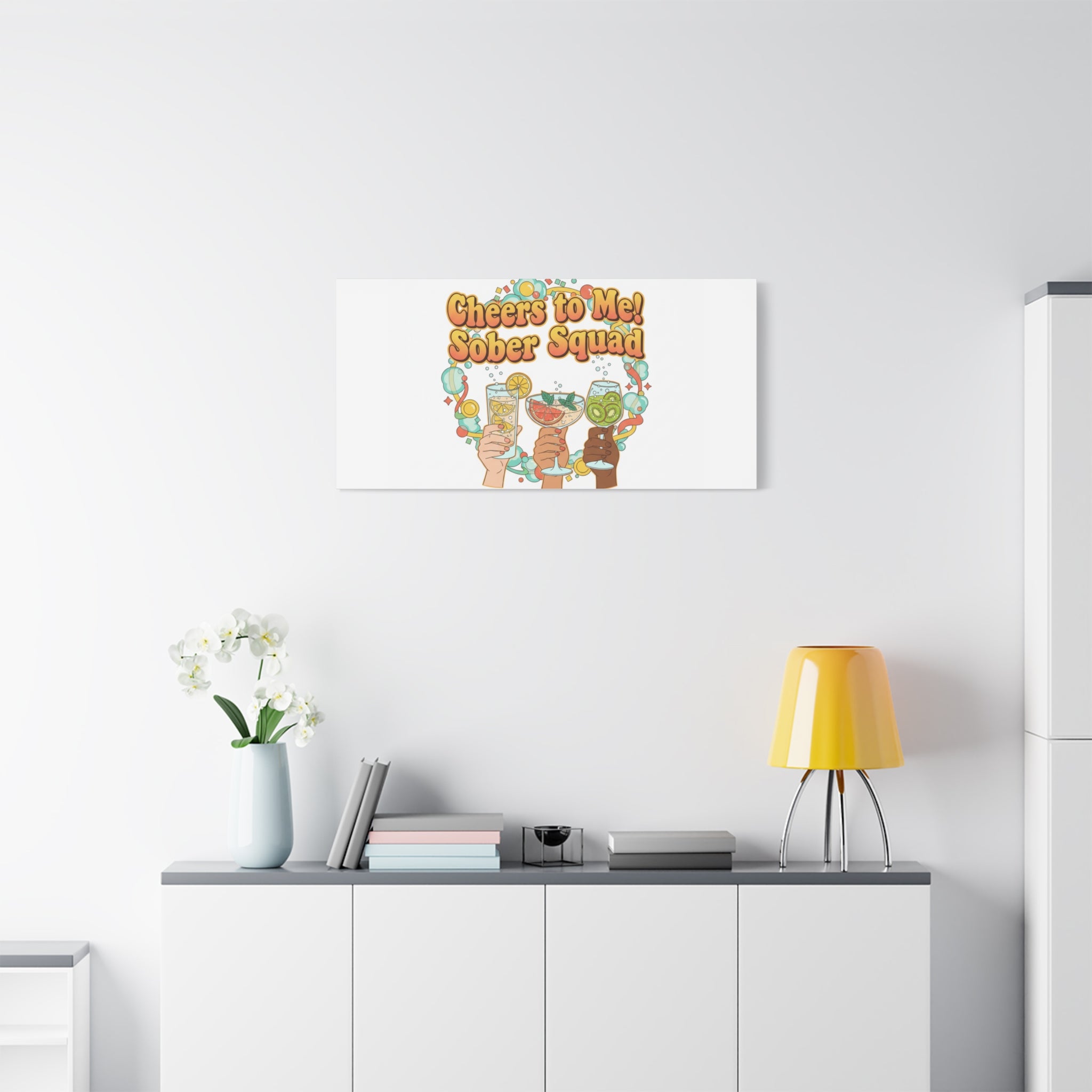 Cheers to Me Sober Squad Canvas | Dry January Mocktail Art