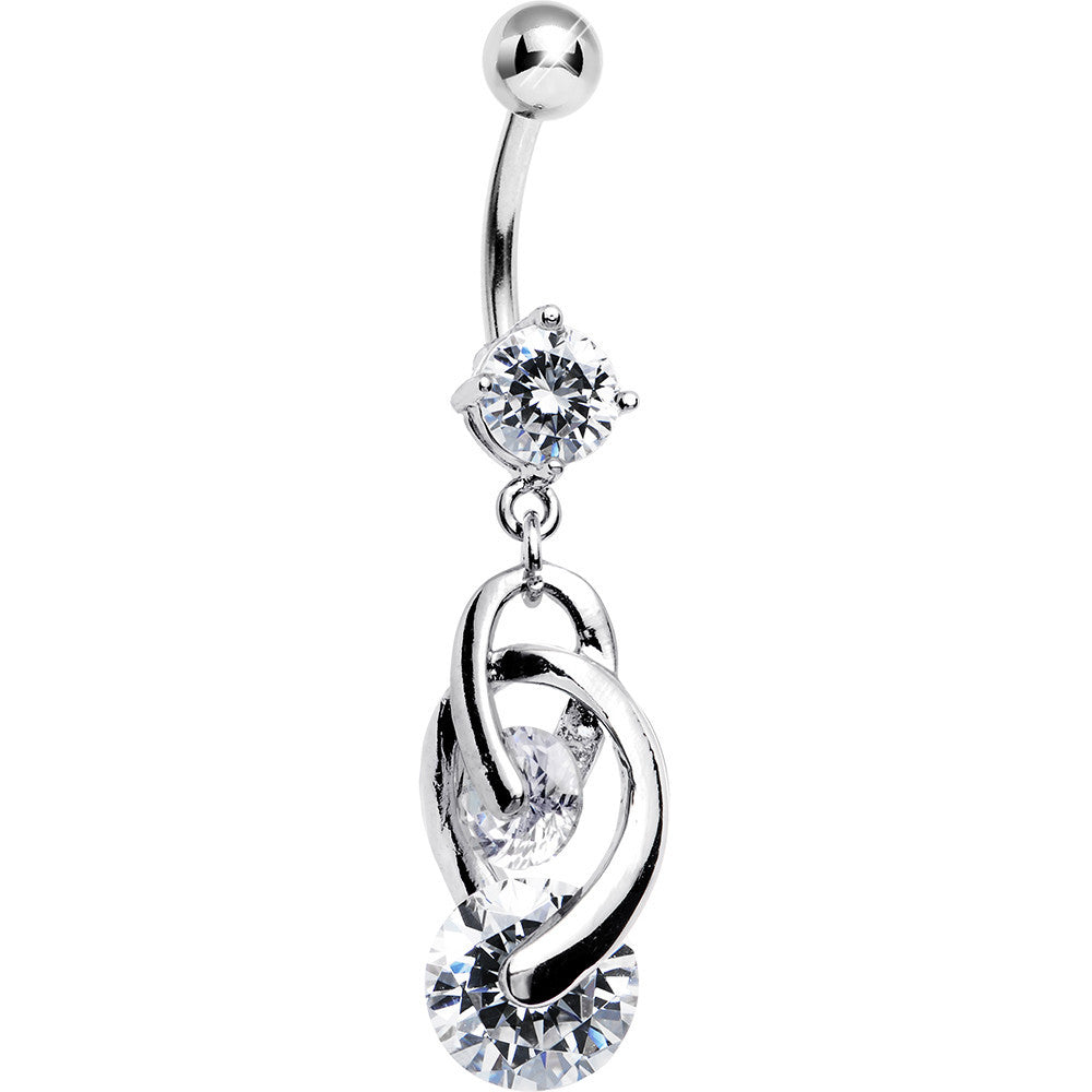 BodyCandy Clear Cubic Zirconia Cosmo Dangle Belly Ring — main product shot
