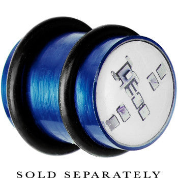 BodyCandy 12mm Blue Anodized Titanium Blinking Plug — detail close-up