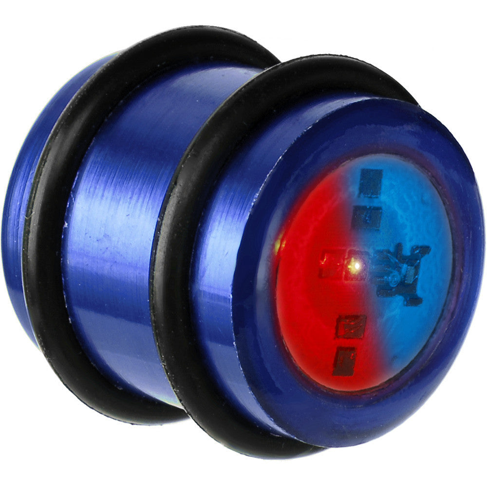 BodyCandy 16mm Blue Anodized Titanium Blinking Plug — main product shot