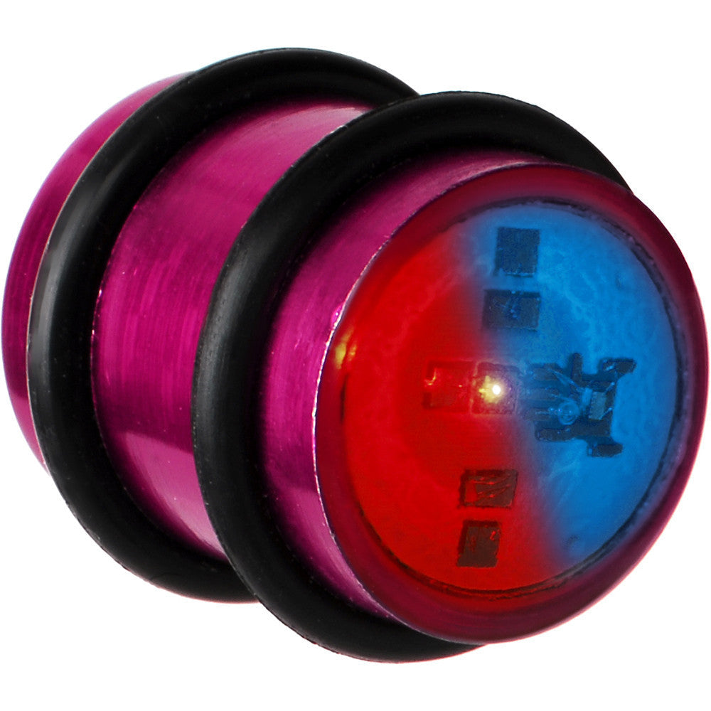 BodyCandy 14mm Hot Pink Anodized Titanium Blinking Plug — main product shot