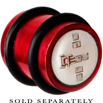 BodyCandy 14mm Red Anodized Titanium Blinking Plug — detail close-up