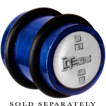 BodyCandy 14mm Blue Anodized Titanium Blinking Plug — detail close-up