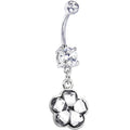 BodyCandy Clear Gem Blossoming Flower Dangle Belly Ring — main product shot