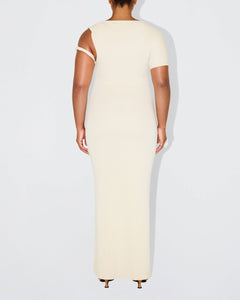 Sueded Stretch Twist Maxi Dress | Stone