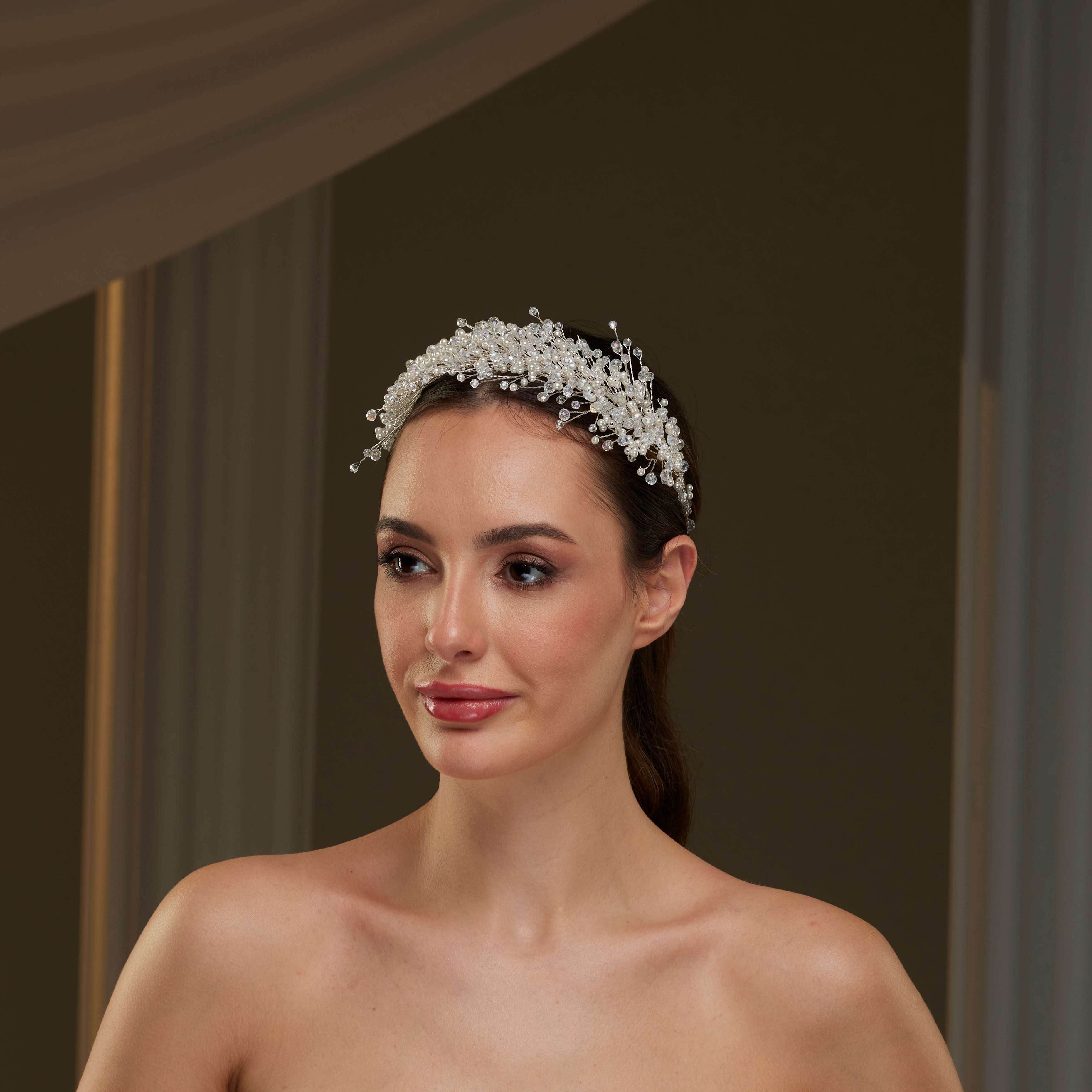 Elegant Bridal Hair Vine with Pearls – Bridal Port, view 4