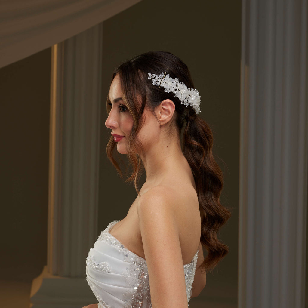 Crystal Beaded Bridal Hair Vine – Bridal Port, view 2