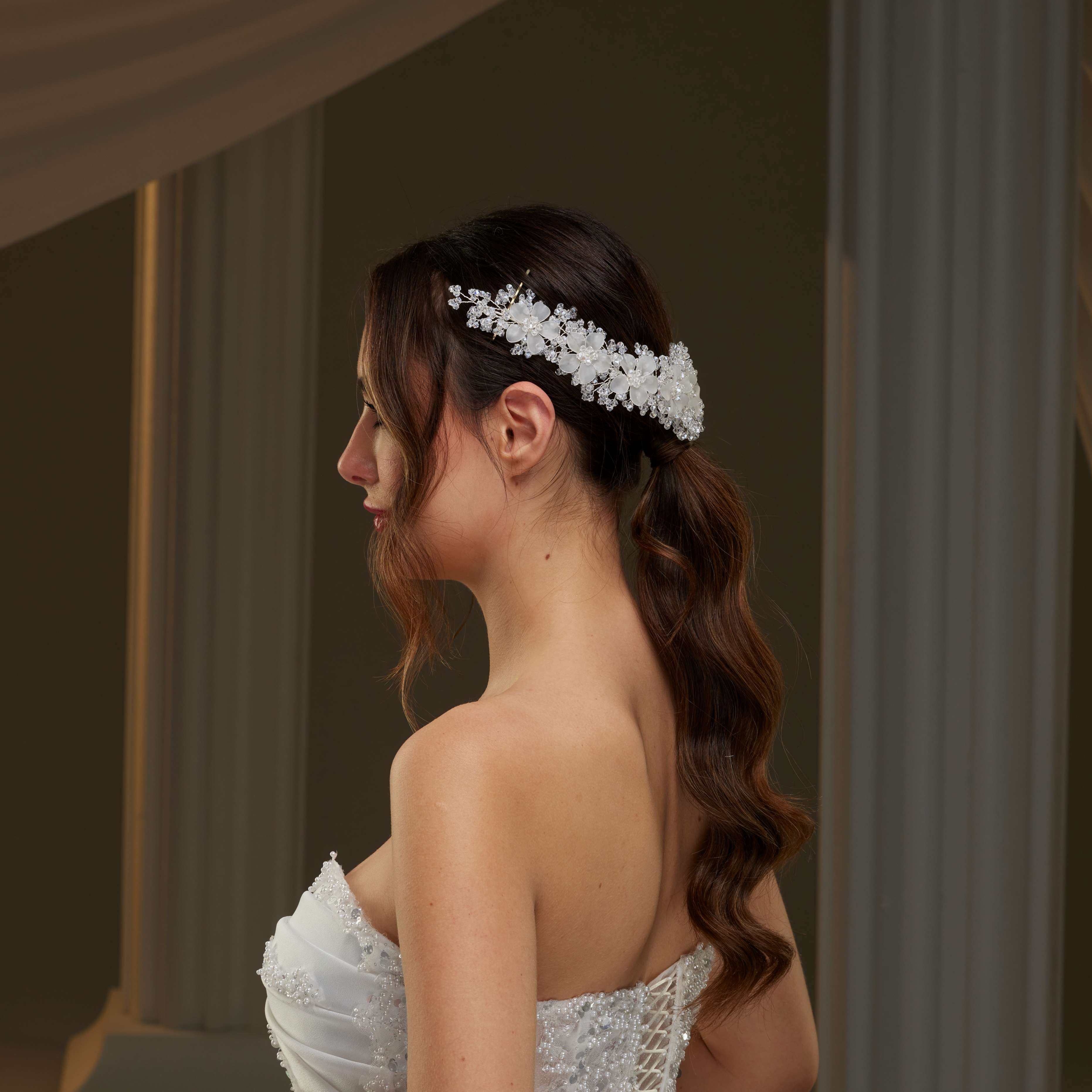 Crystal Beaded Bridal Hair Vine – Bridal Port, view 3