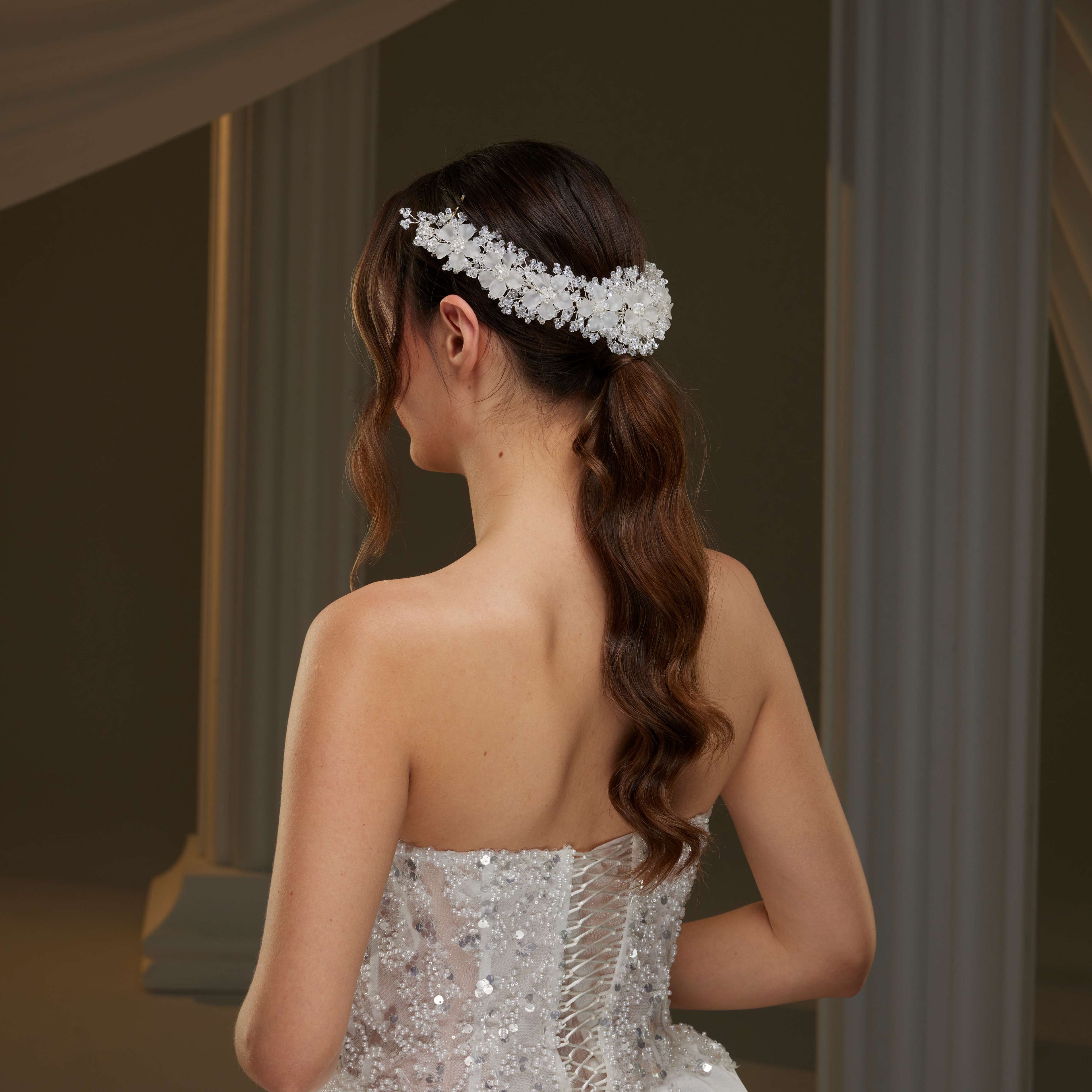 Crystal Beaded Bridal Hair Vine – Bridal Port, view 4