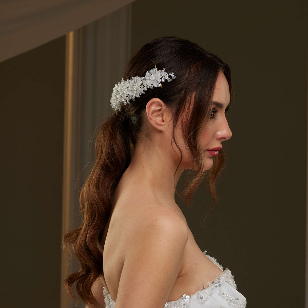 Crystal Beaded Bridal Hair Vine – Bridal Port, view 7