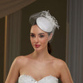 Bridal Fascinator with Blusher Veil and Feathers – Bridal Port