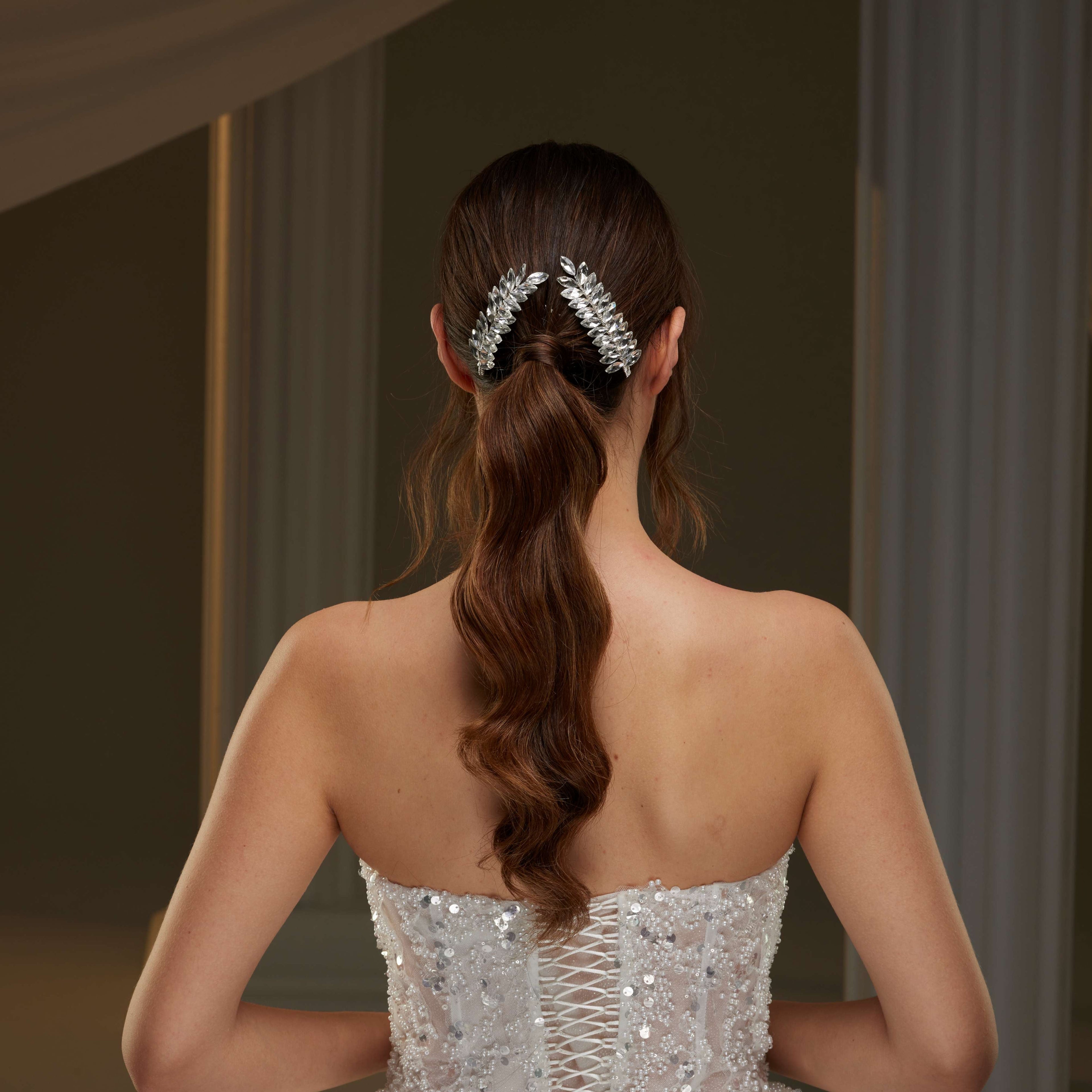 Elegant Rhinestone Hair Comb – Bridal Port, view 3