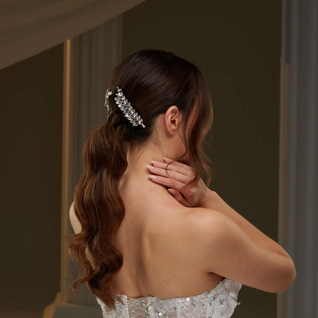 Elegant Rhinestone Hair Comb – Bridal Port, view 5