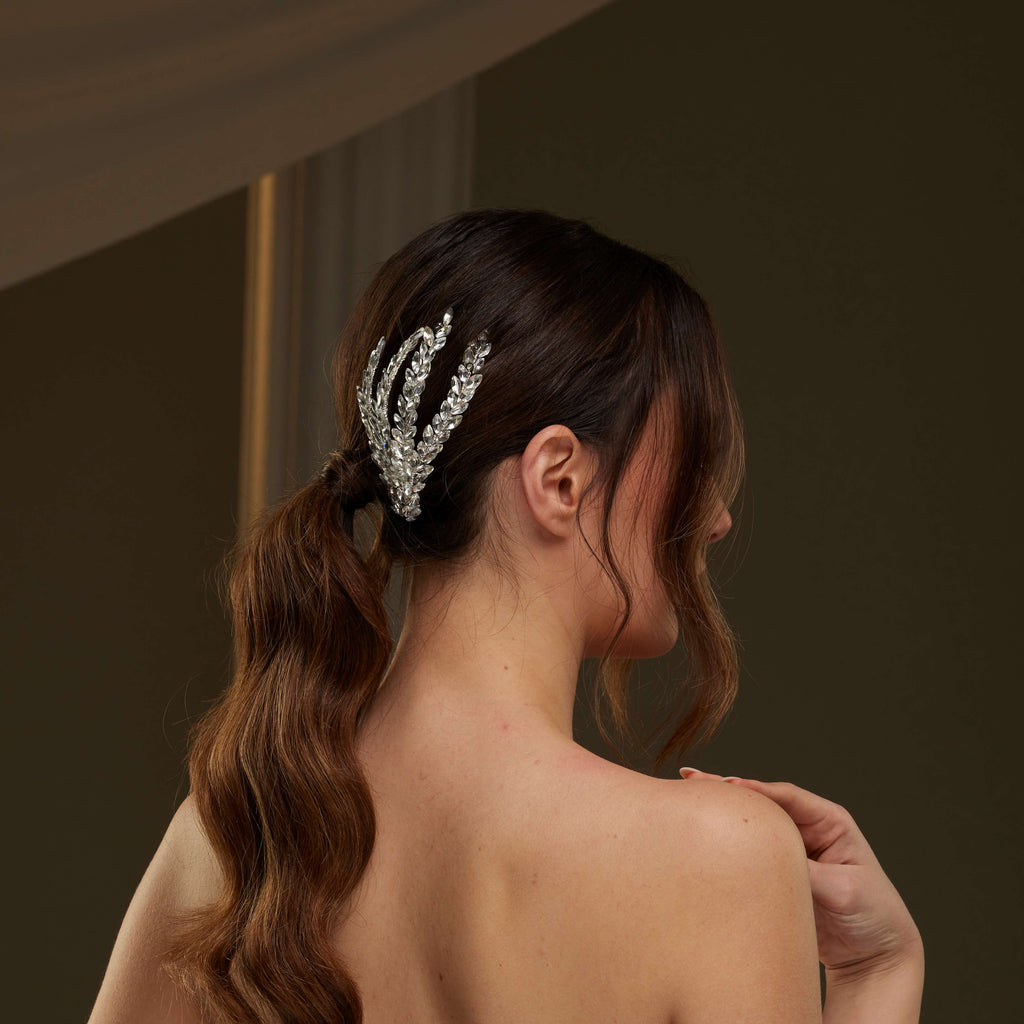 Two-Piece Rhinestone Hair Comb Set – Bridal Port, view 7