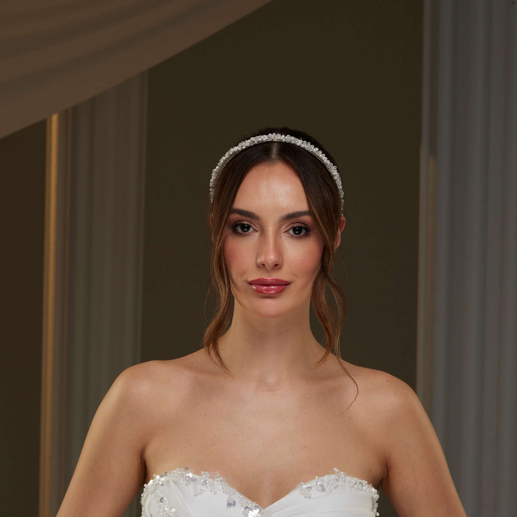 Pearl and Crystal Halo Band – Bridal Port