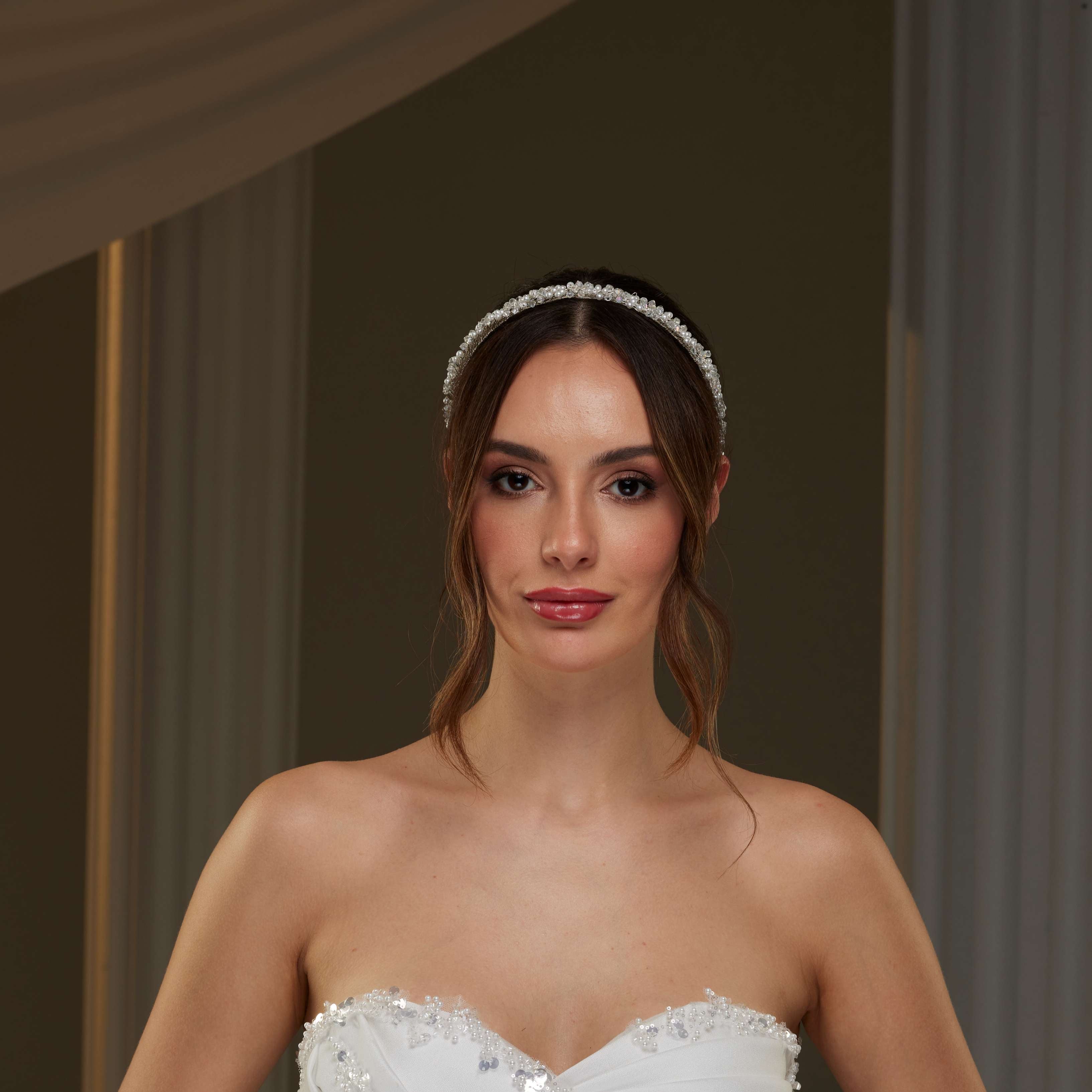 Pearl and Crystal Halo Band – Bridal Port