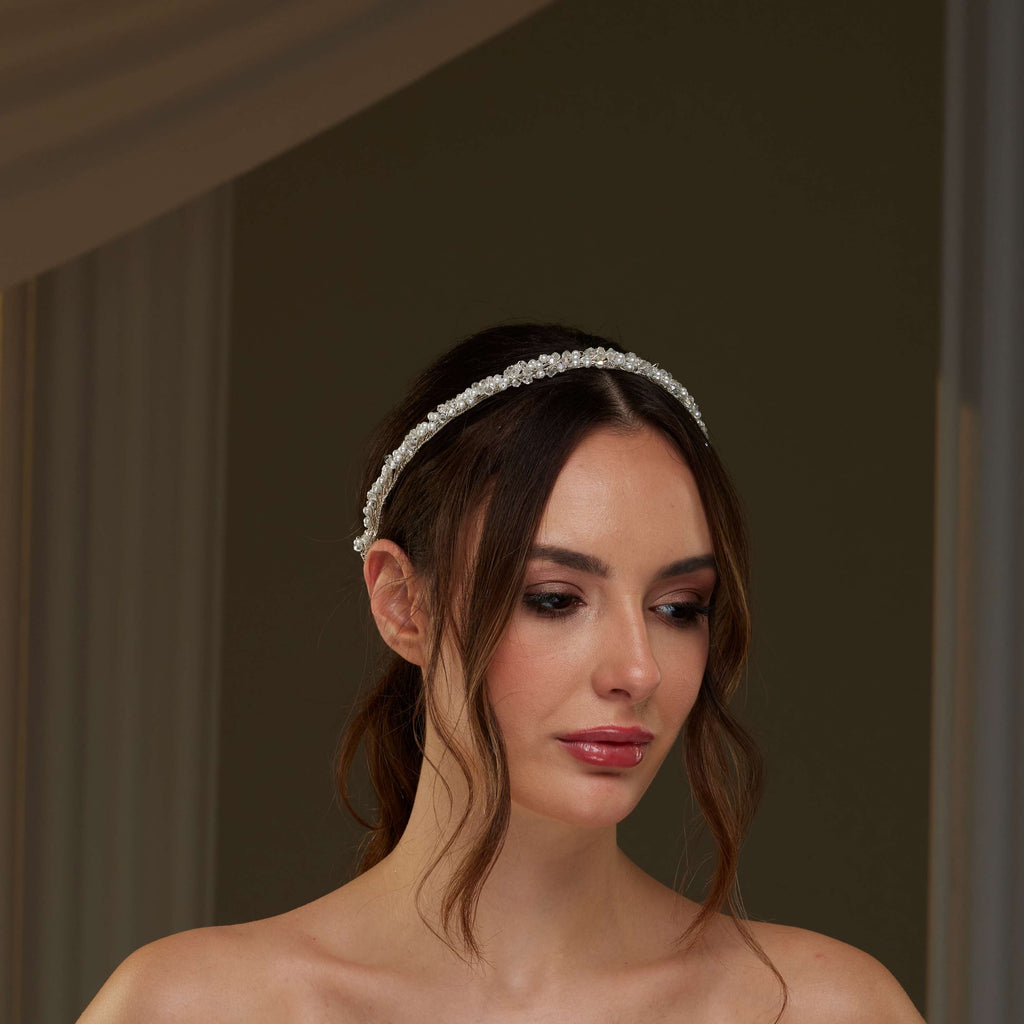 Pearl and Crystal Halo Band – Bridal Port, view 2