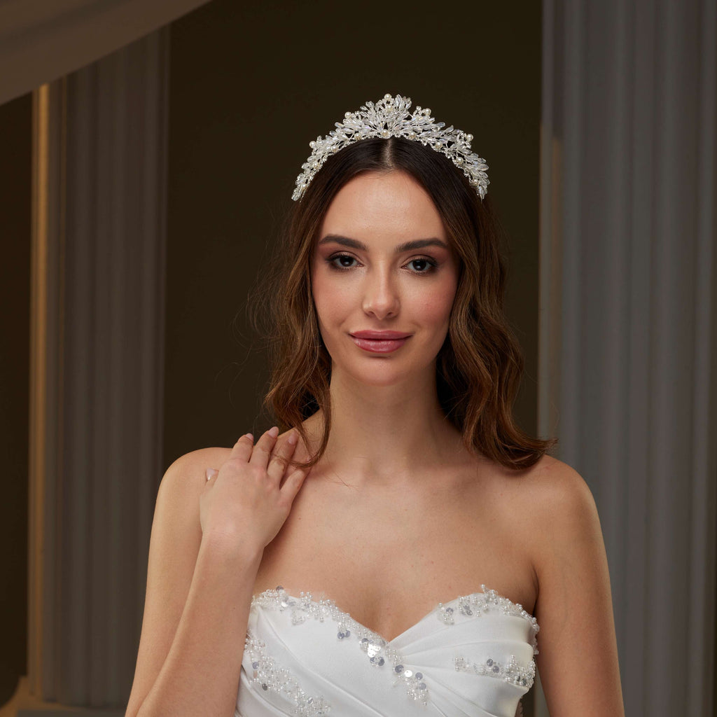 Pearl and Crystal Bridal Tiara – Bridal Port, view 2