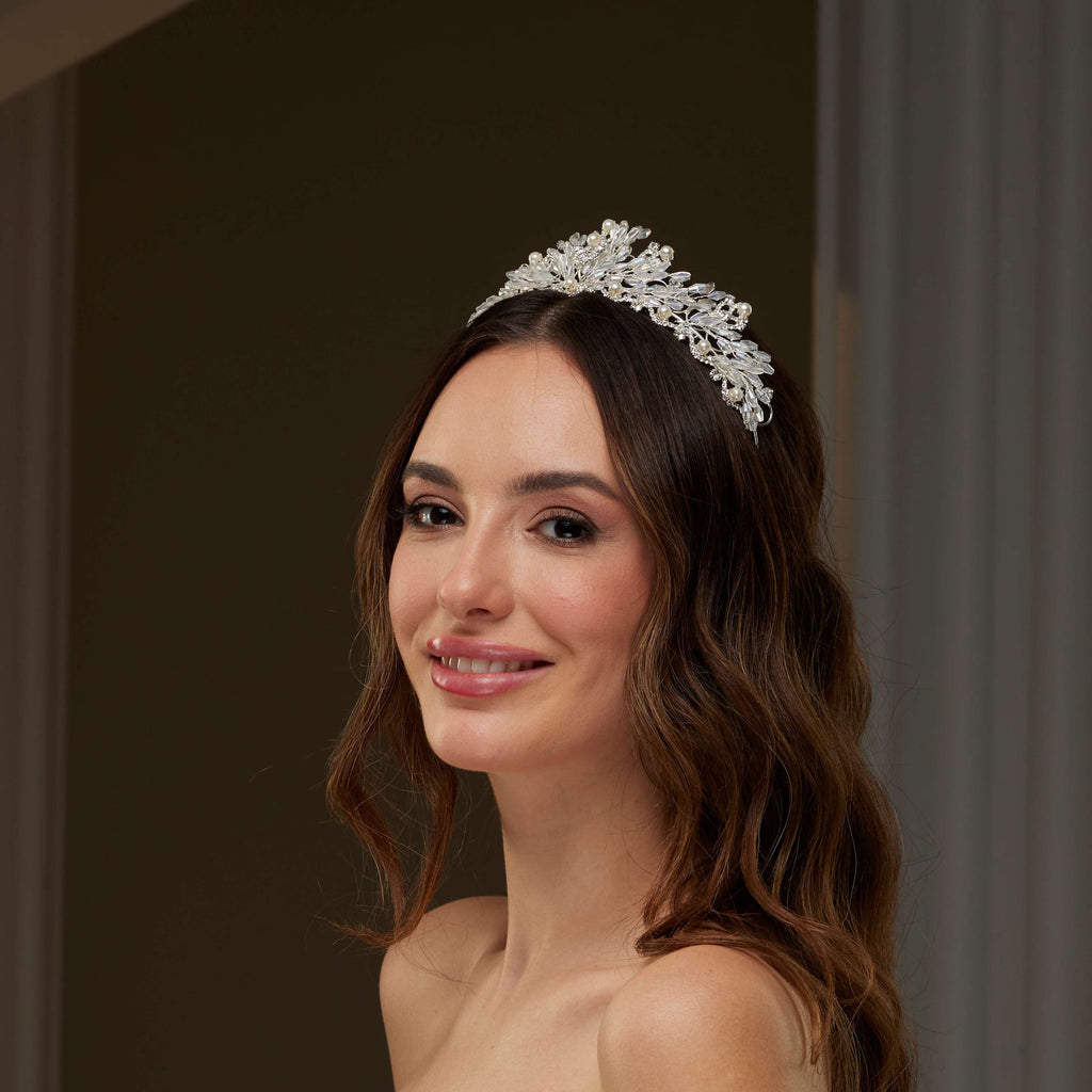 Pearl and Crystal Bridal Tiara – Bridal Port, view 6