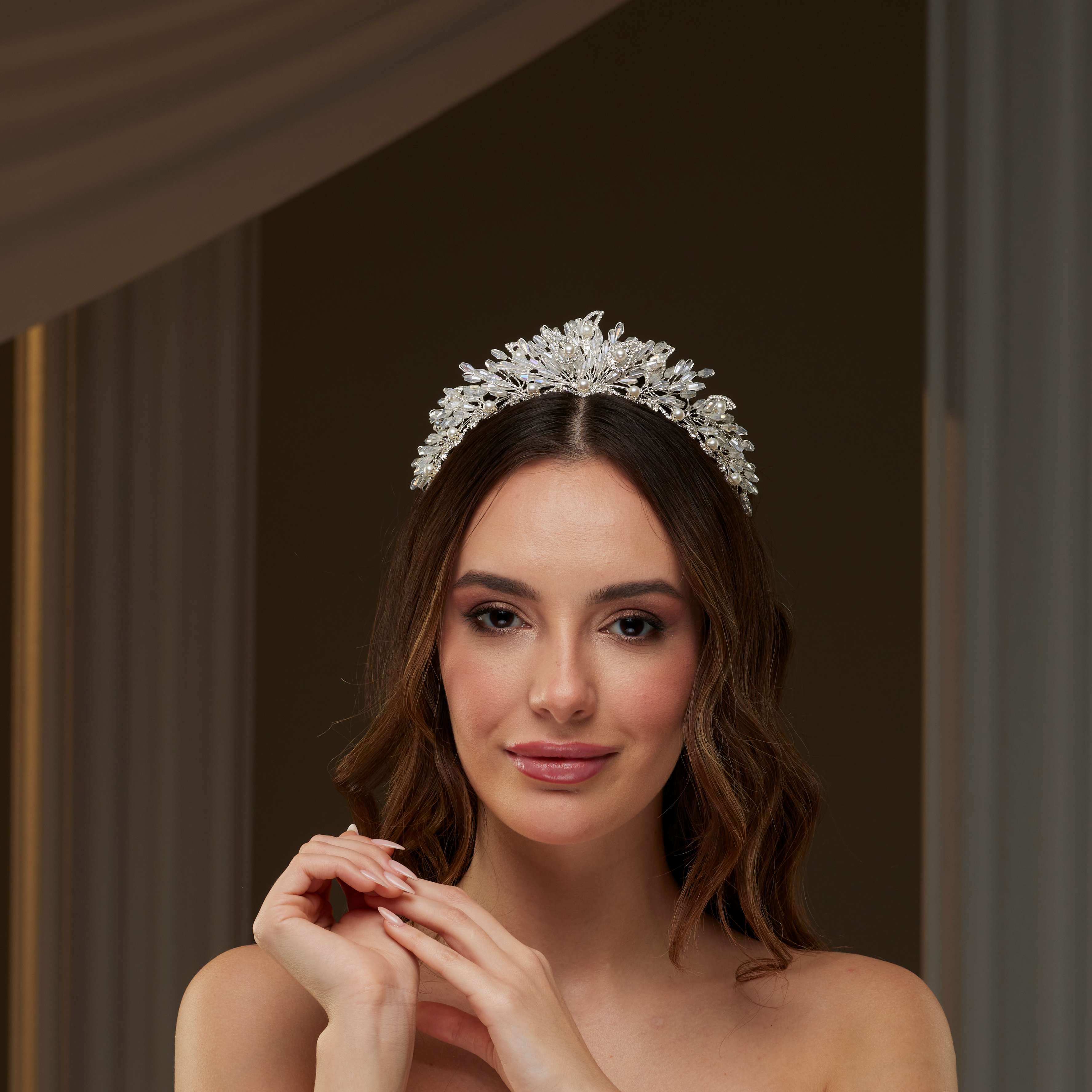 Pearl & Crystal Bridal Tiara – Bridal Port, view 2