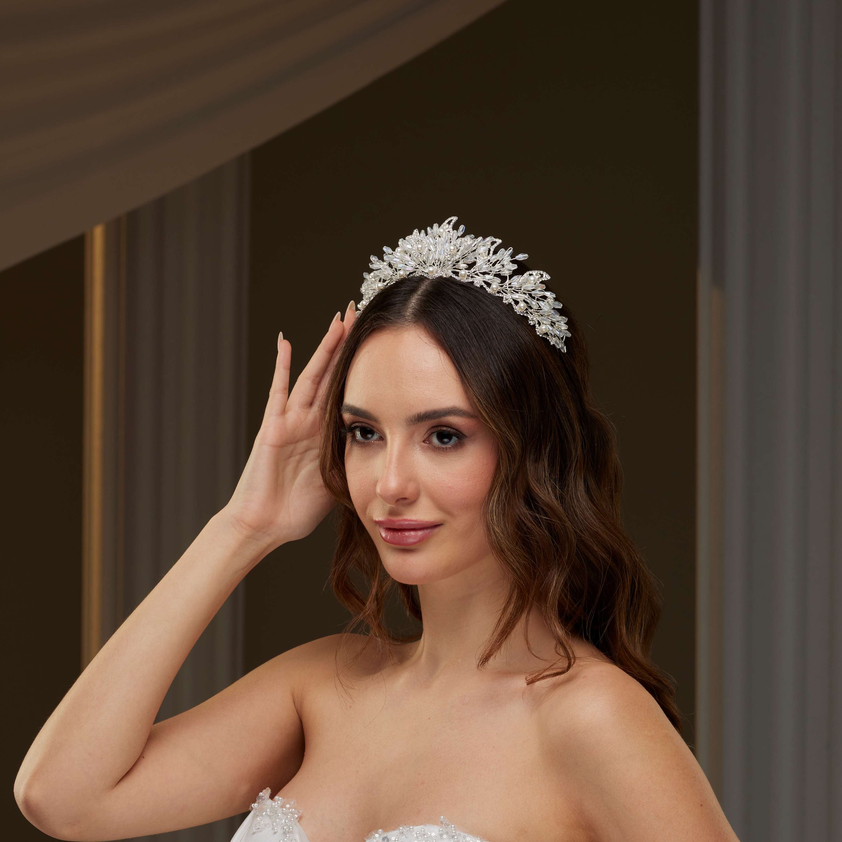 Pearl & Crystal Bridal Tiara – Bridal Port, view 3