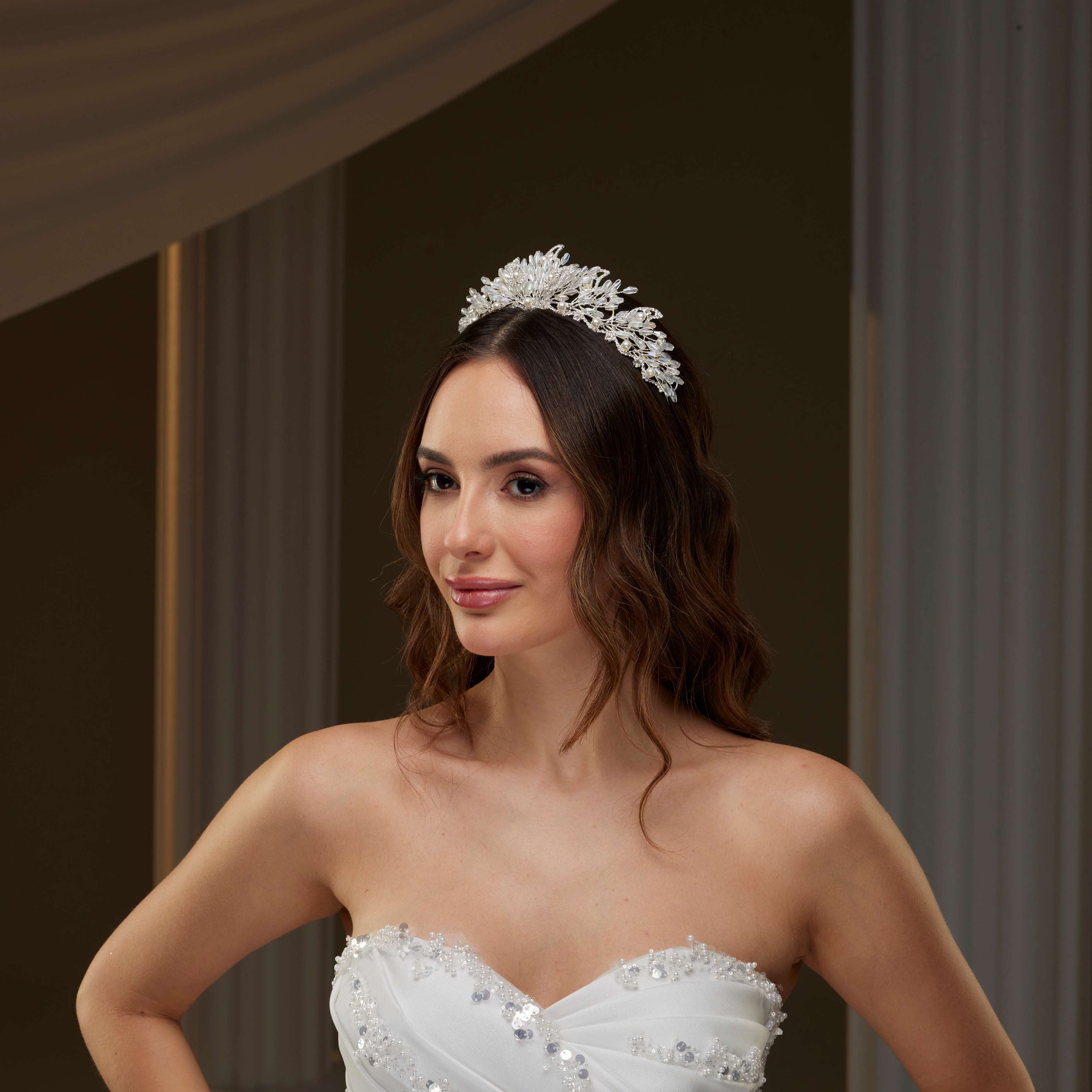Pearl & Crystal Bridal Tiara – Bridal Port, view 5