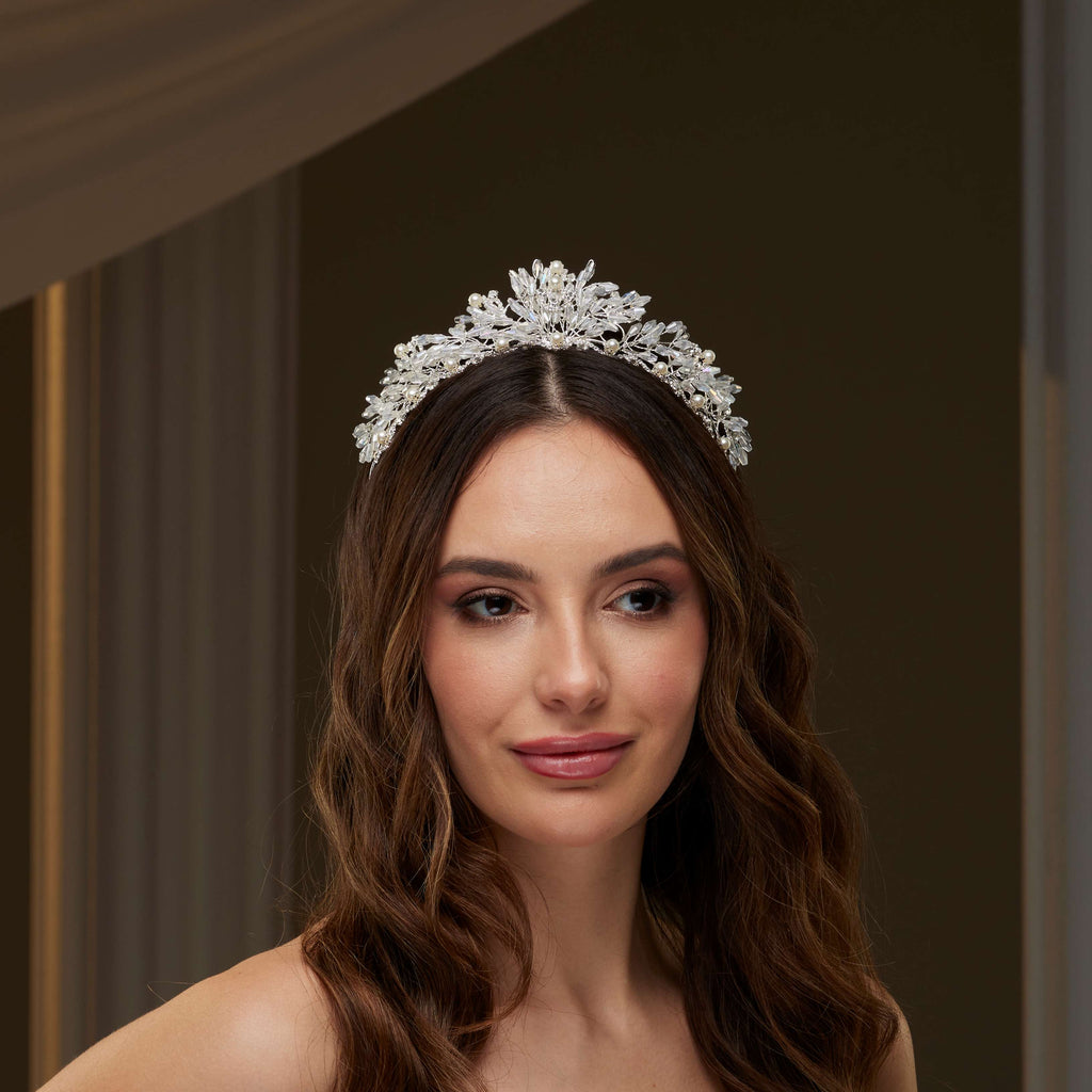 Crystal & Pearl Wedding Tiara – Bridal Port, view 8