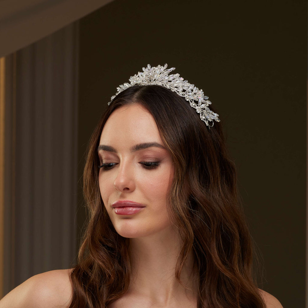 Elegant Crystal Tiara – Bridal Port, view 3