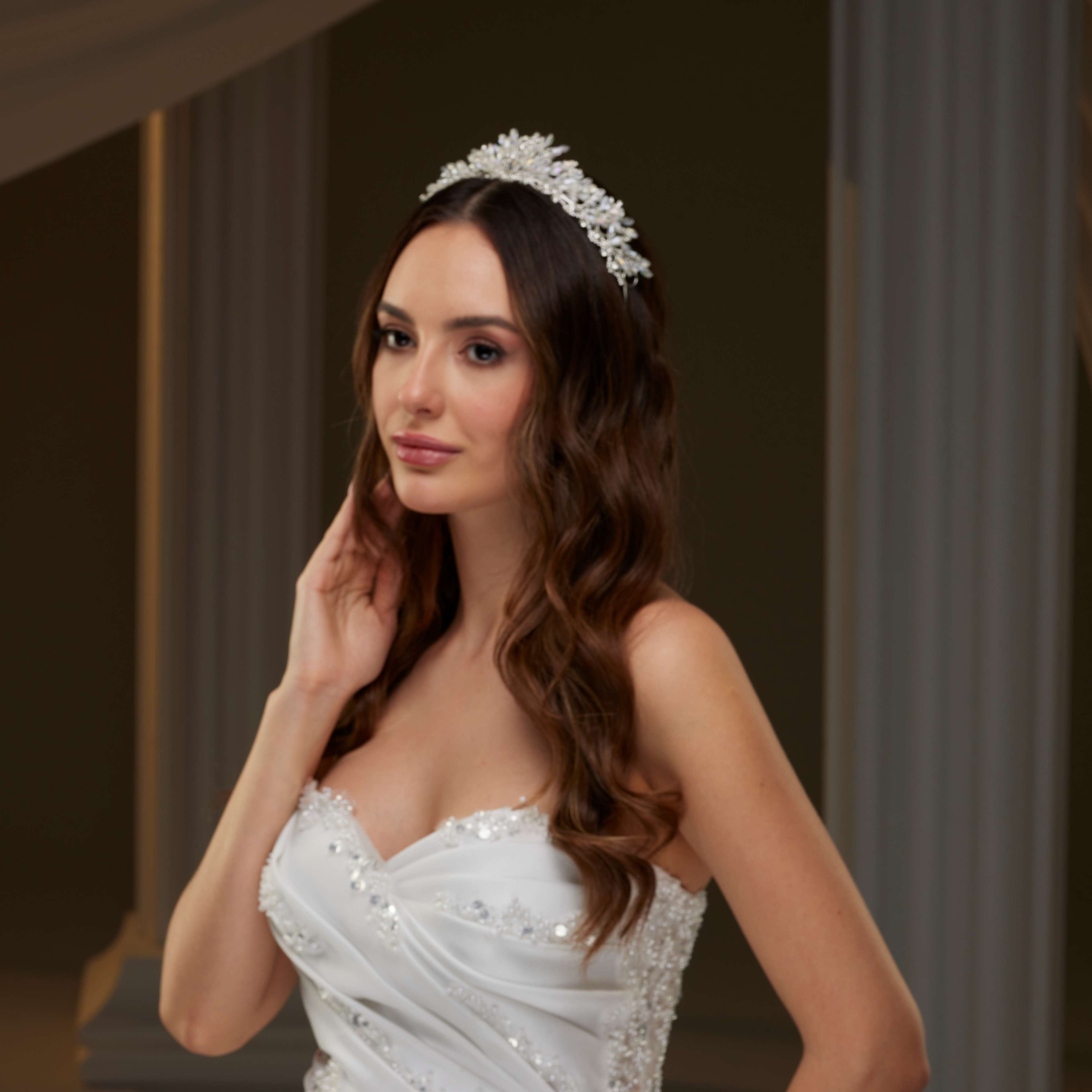 Elegant Crystal Tiara – Bridal Port, view 4
