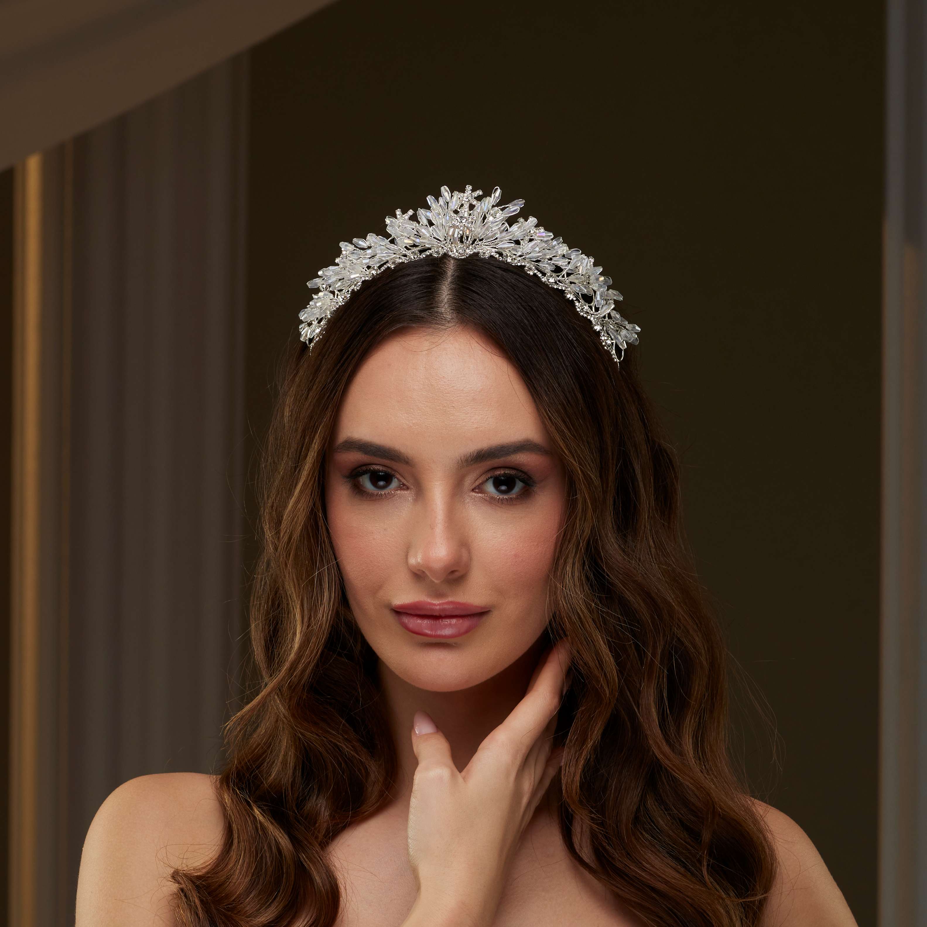 Elegant Crystal Tiara – Bridal Port, view 5