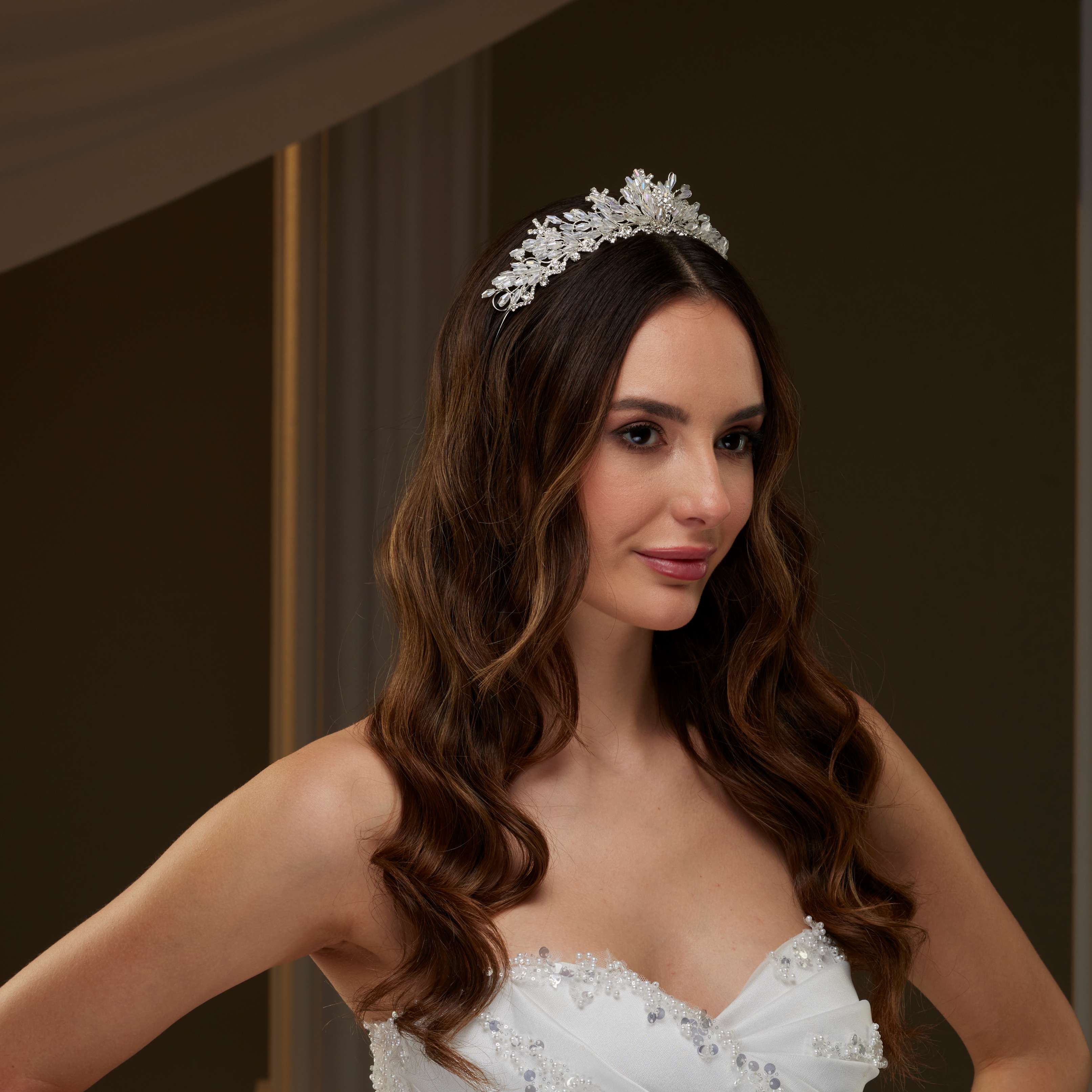 Elegant Crystal Tiara – Bridal Port, view 8