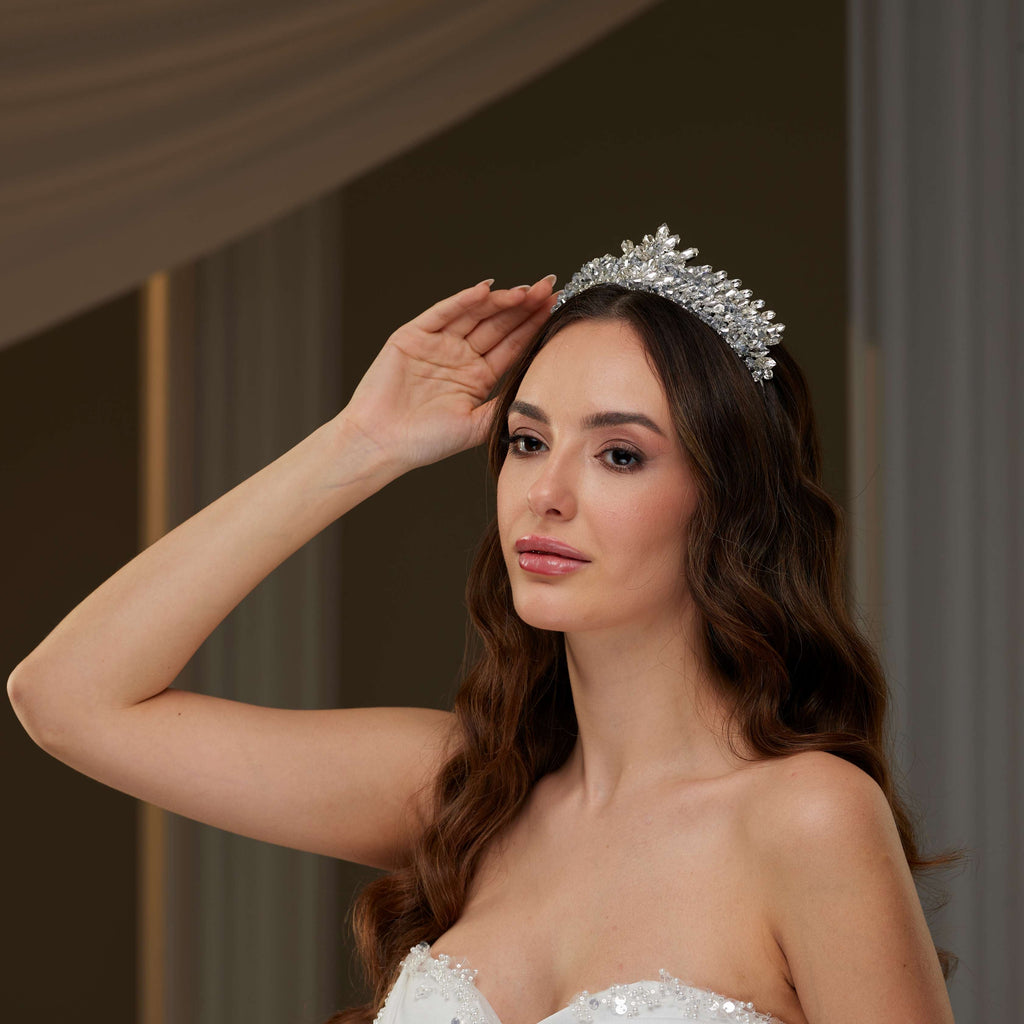 Crystal & Rhinestone Tiara – Bridal Port, view 3