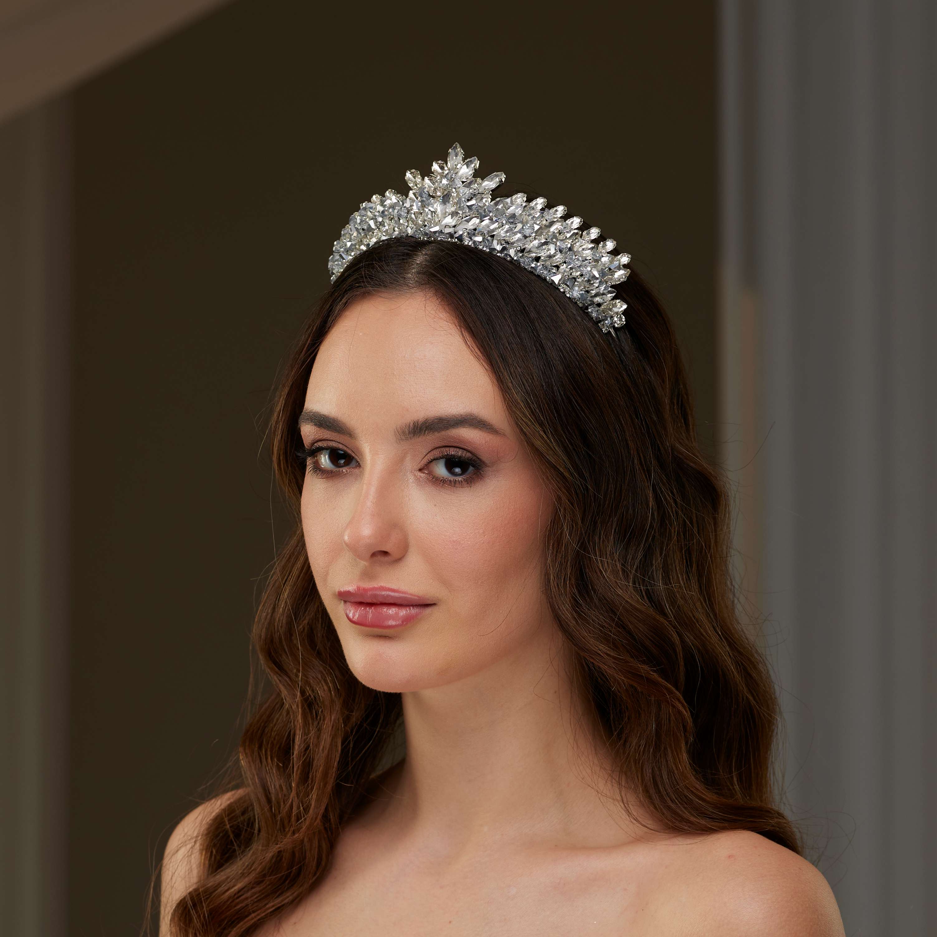 Crystal & Rhinestone Tiara – Bridal Port, view 4