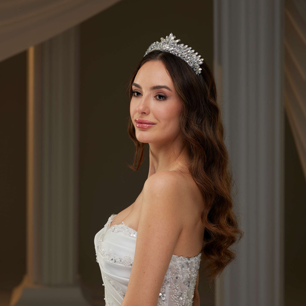 Crystal & Rhinestone Tiara – Bridal Port, view 6