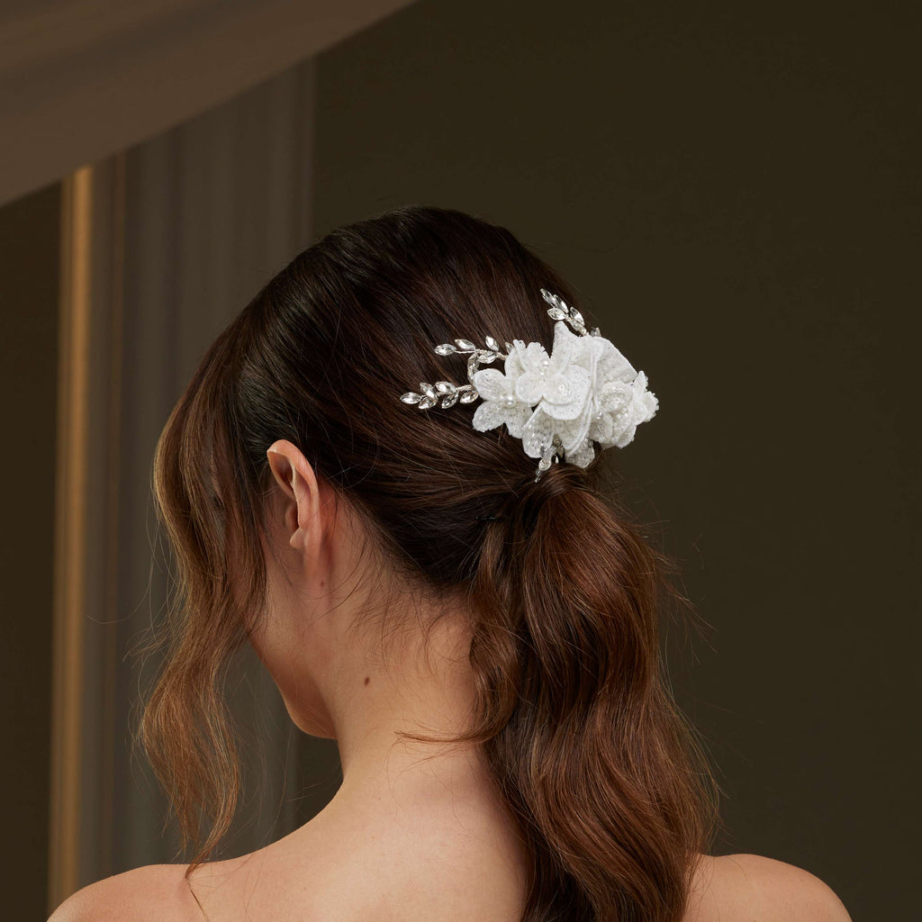 Rhinestone and Pearl Hair Comb – Bridal Port, view 2