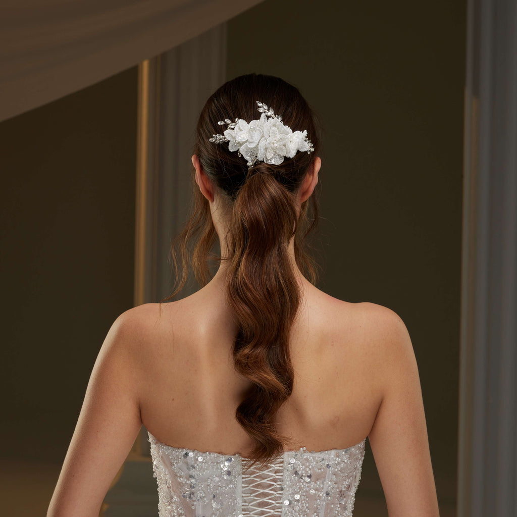 Rhinestone and Pearl Hair Comb – Bridal Port, view 4