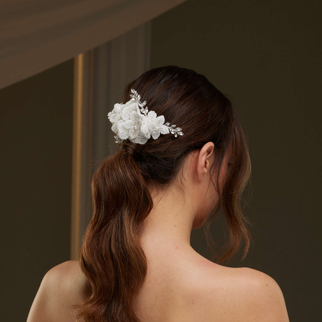 Rhinestone and Pearl Hair Comb – Bridal Port, view 6