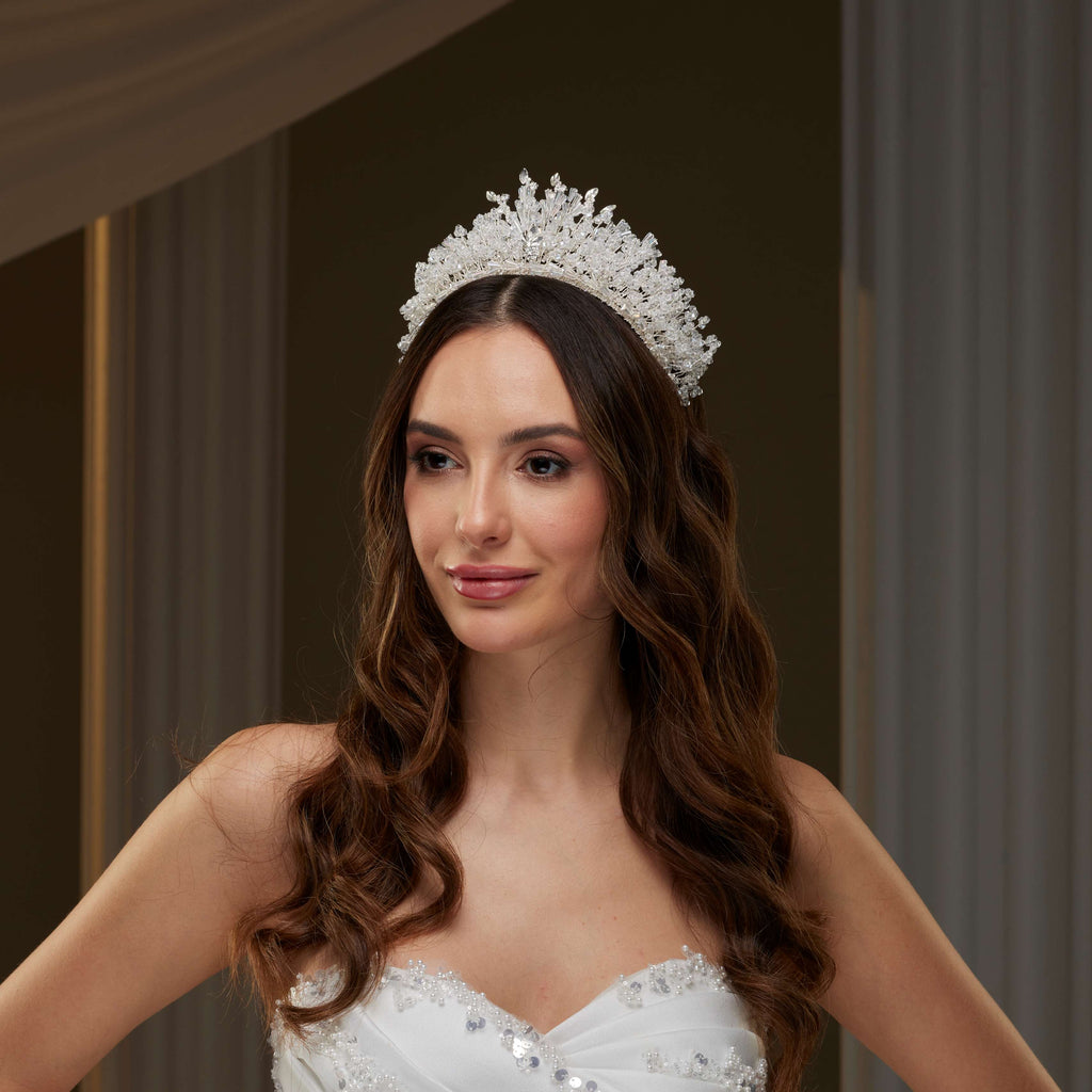 Elegant Crystal Bridal Tiara – Bridal Port, view 2