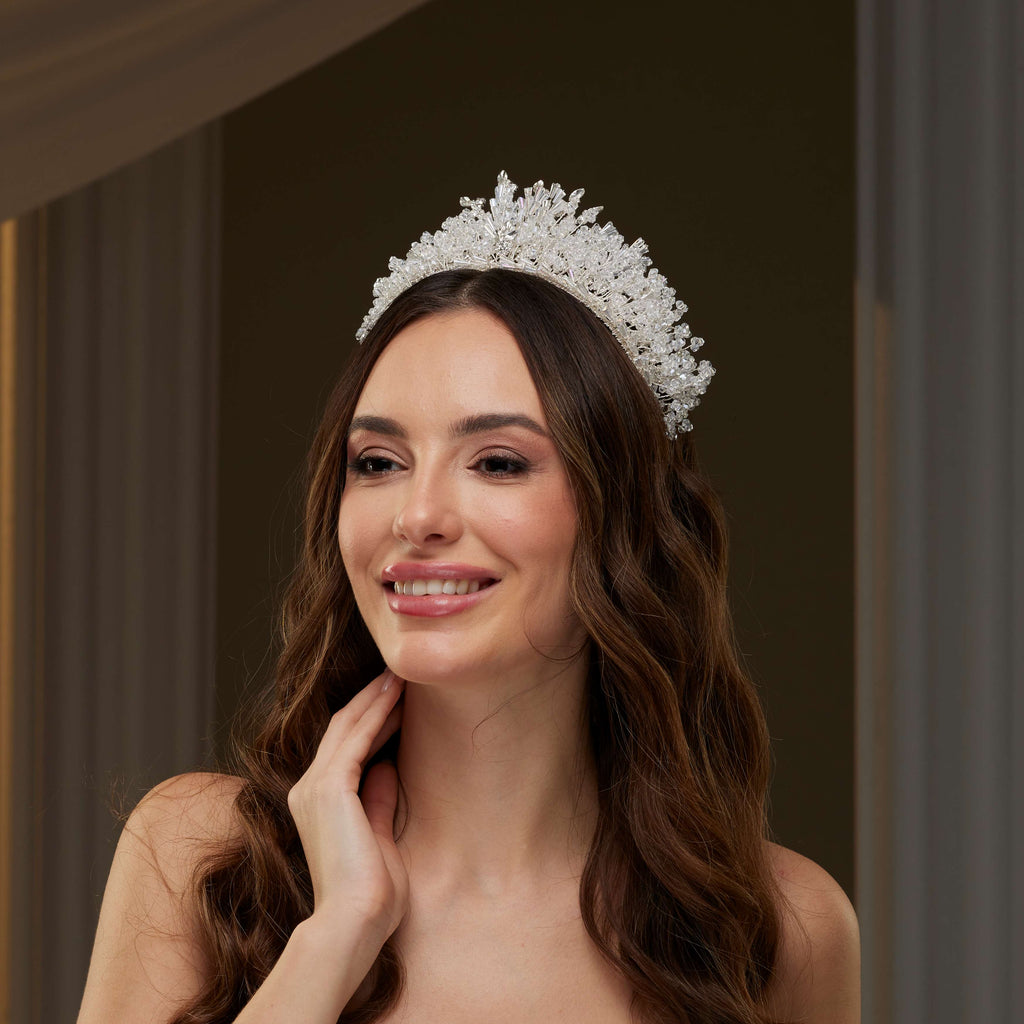 Elegant Crystal Bridal Tiara – Bridal Port, view 3
