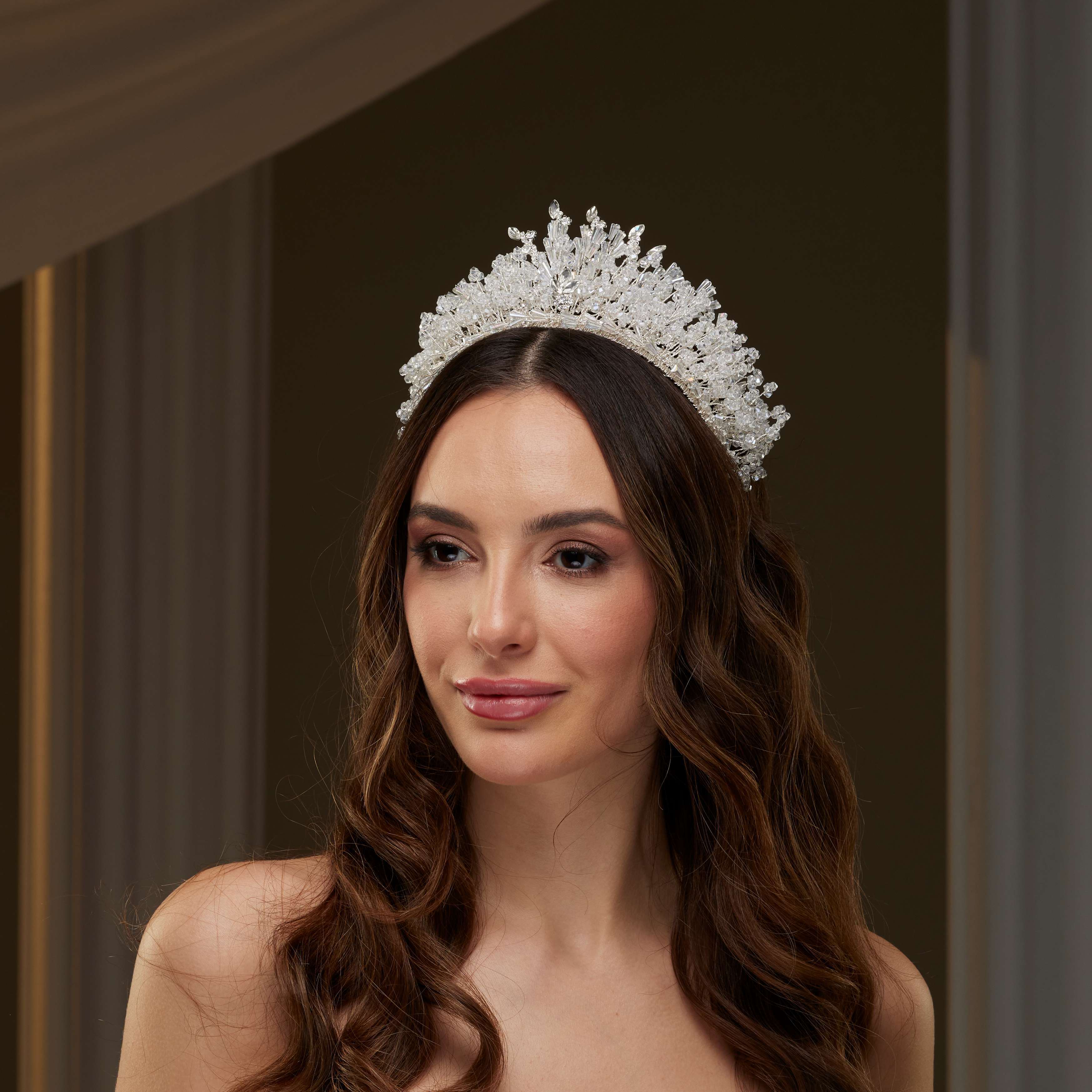 Elegant Crystal Bridal Tiara – Bridal Port, view 4