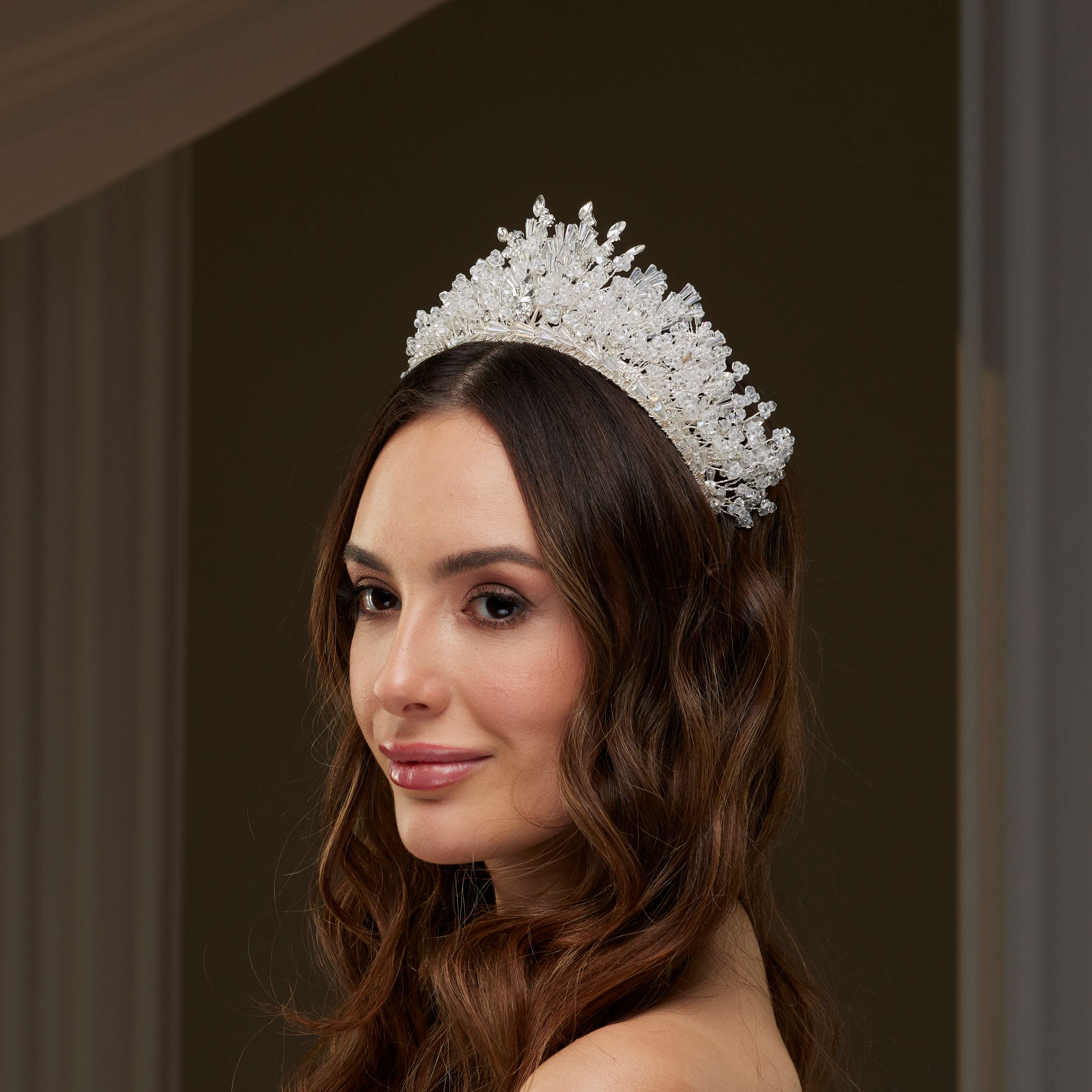 Elegant Crystal Bridal Tiara – Bridal Port, view 5