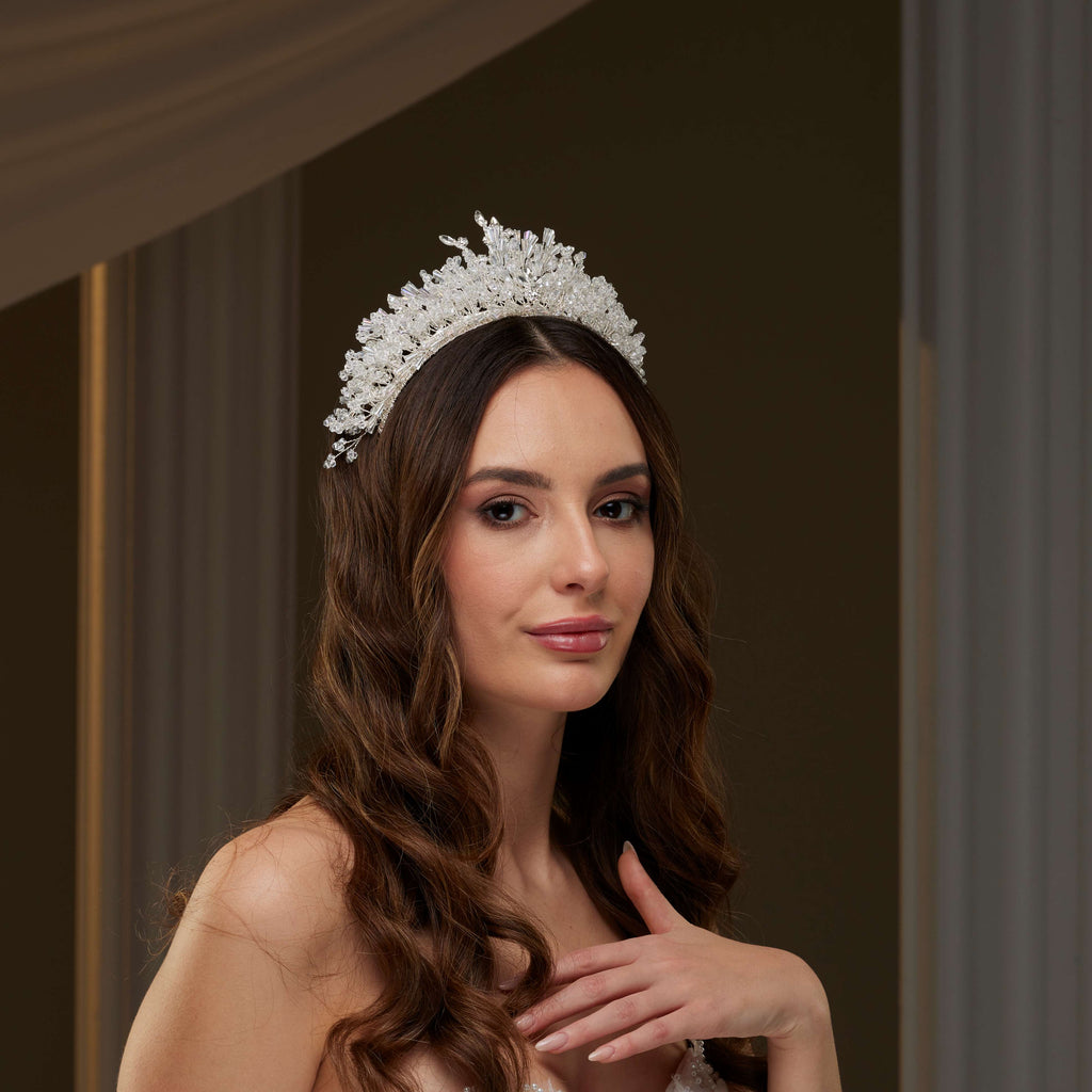 Elegant Crystal Bridal Tiara – Bridal Port, view 6