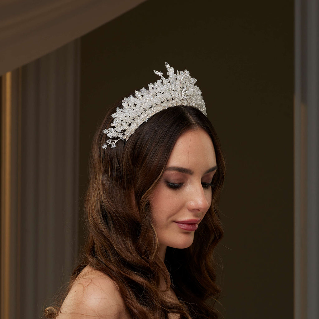 Elegant Crystal Bridal Tiara – Bridal Port, view 7