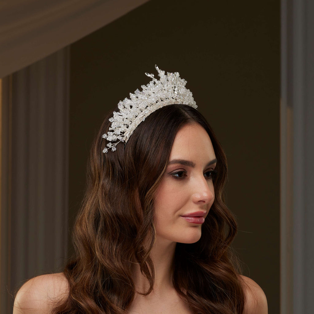Elegant Crystal Bridal Tiara – Bridal Port, view 8